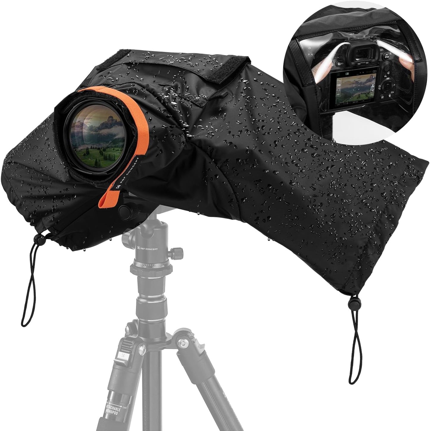 K&F CONCEPT Camera Rain Cover, Waterproof Camera Cover for Nikon Canon Sony DSLR/Mirrorless Cameras & Lenses