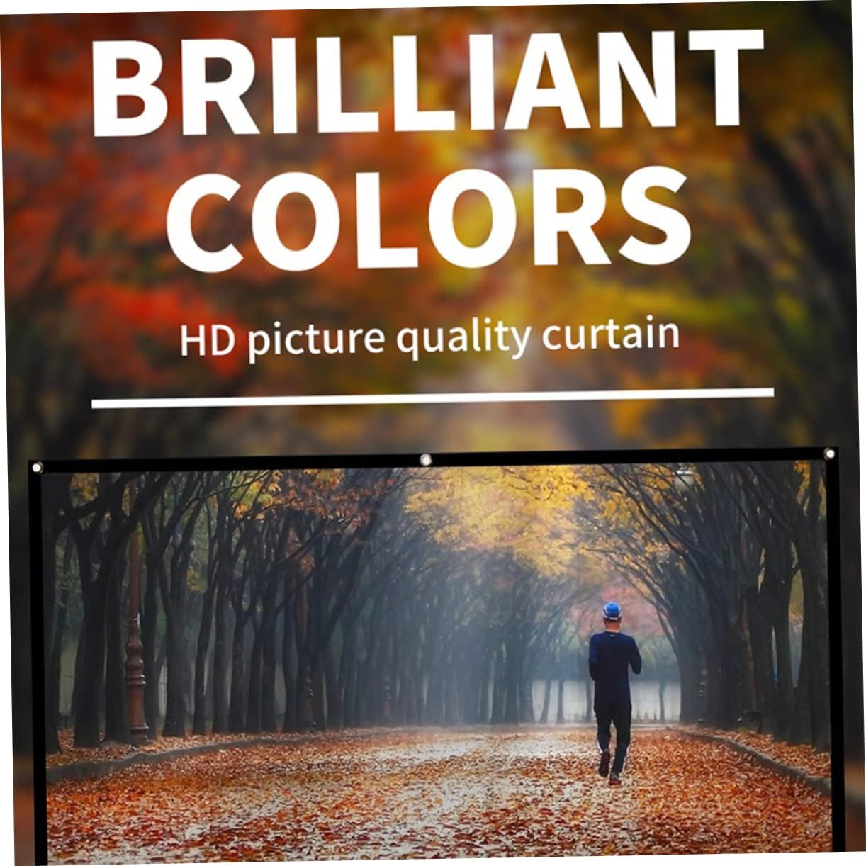 LALAFINA Foldable Polyester Projector Screen - Portable for Indoor & Outdoor Use