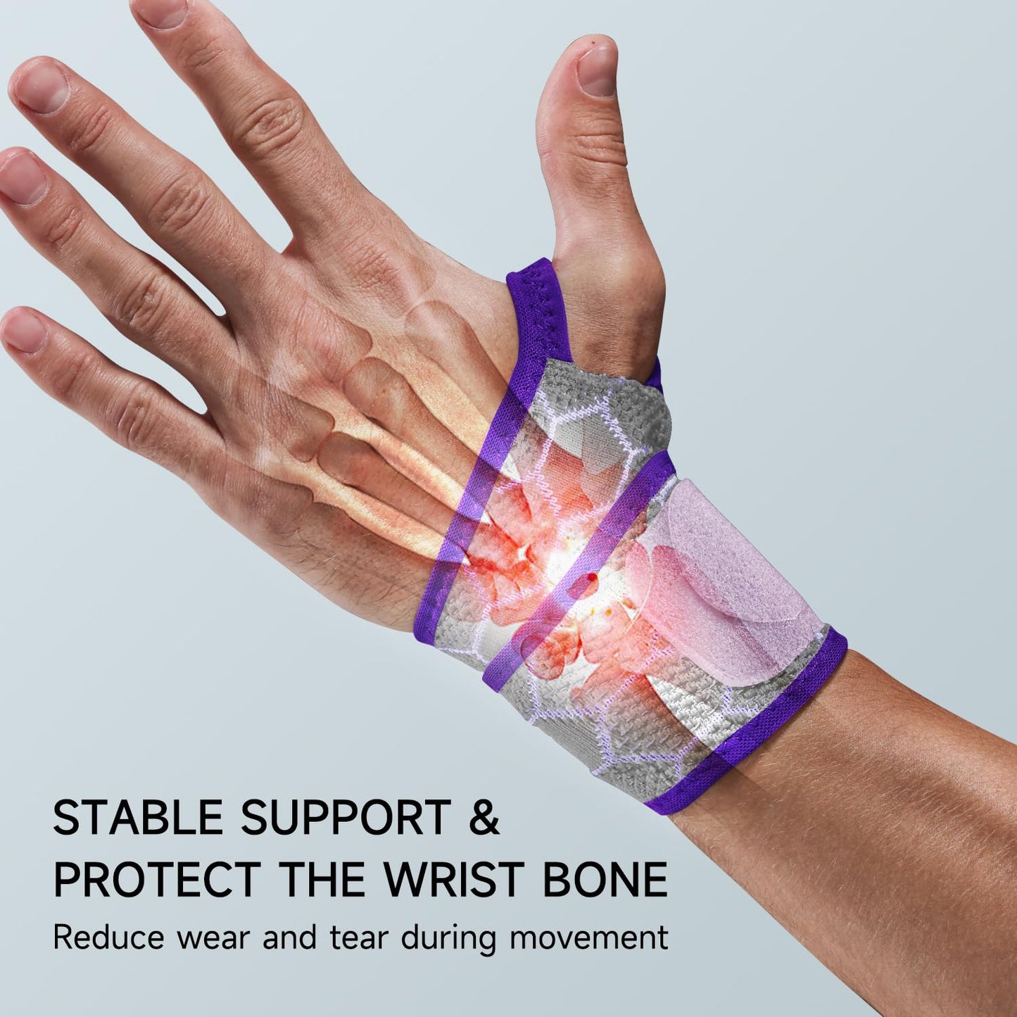 Domaste Sport Slim Wrist Wrap - Wrist Brace for Carpal Tunnel, Neoprene-Free Compression Wrist Support for Workout, Adjustable Wrist Guards Fit Right Left Hand (Saruk Grey, Pack of 1)