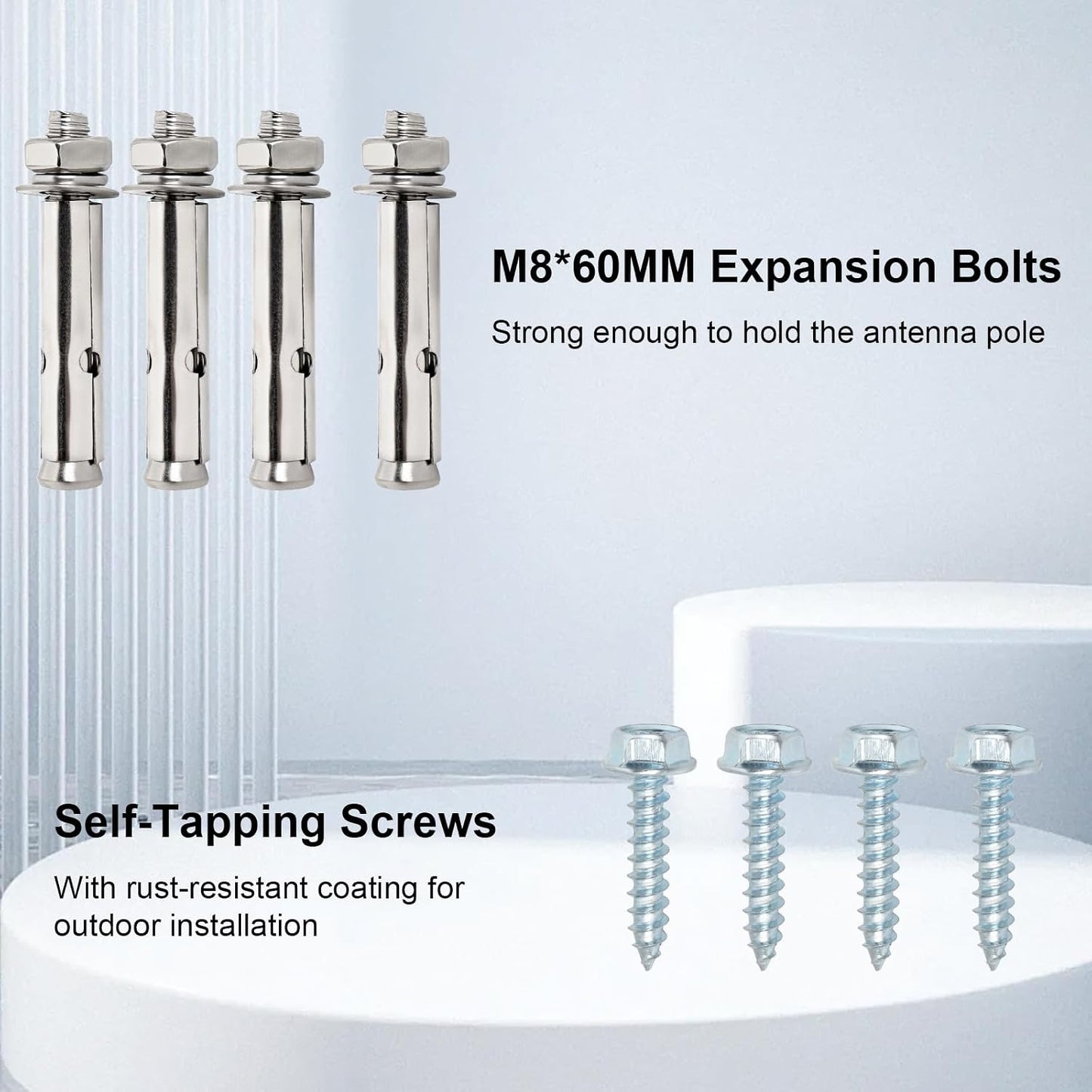 10 Inch (2-Leg 2-Leg) XRDS-RF Antenna Wall Mount Heavy-Duty Stand Off Wall Mast Mount Windproof Mounting Bracket for TV