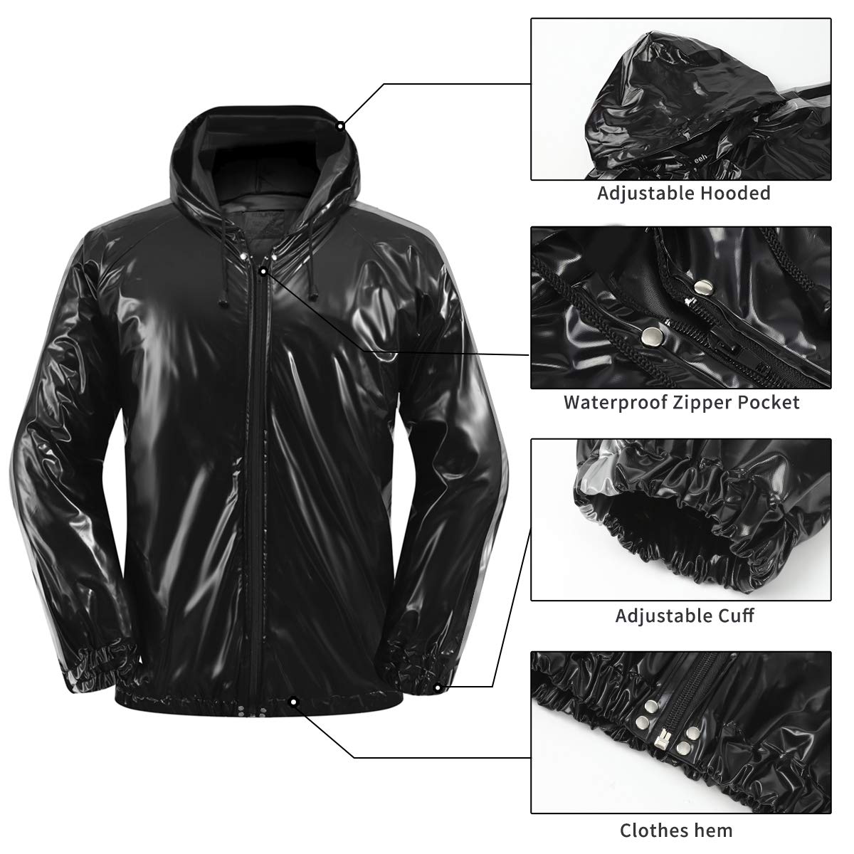 REEDBEEK Anti-Rip Sauna Suit Weight Loss Sweat Suit MMA Training Gym Jacket Pants Workout Suits for Men and Women