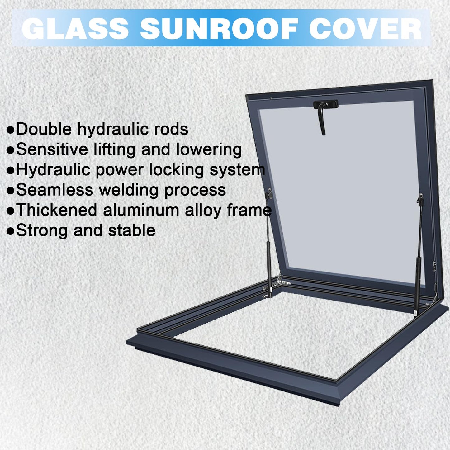 Skylight Roof Window, Tempered Glass Skylight Cover, Aluminum Alloy Frame & Hydraulic Rod, Egress Roof Window with Double-Layer Tempered Glass, for Roof, Attic, Basement, Sun Room(30.7*38.5in/78*98cm)