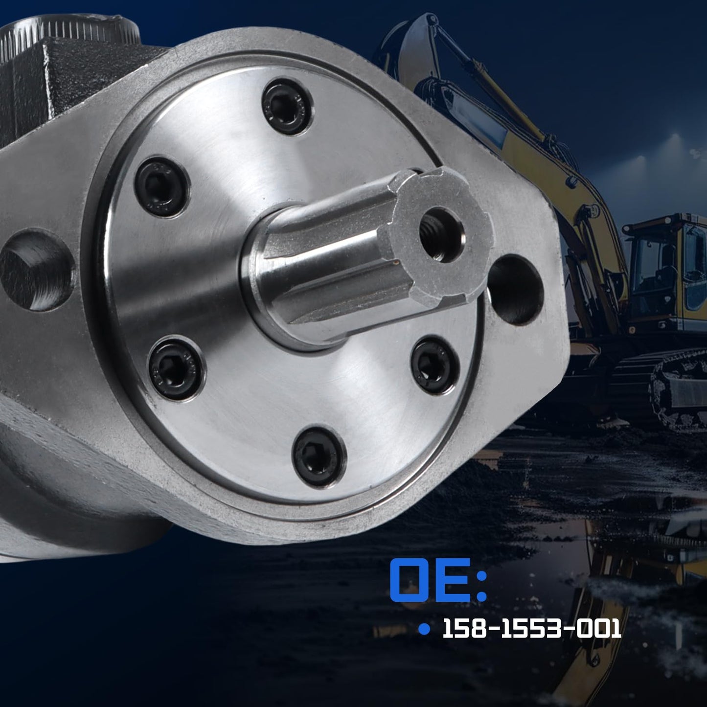 SINOCMP 158-1553-001 Hydraulic Motor, for Eaton Char-Lynn T Series 1pc Gerotor Motor, Replacement for Sweeper Auger Winch Log Splitter, 1553-001 Aftermarket Hydraulic Drive Motor
