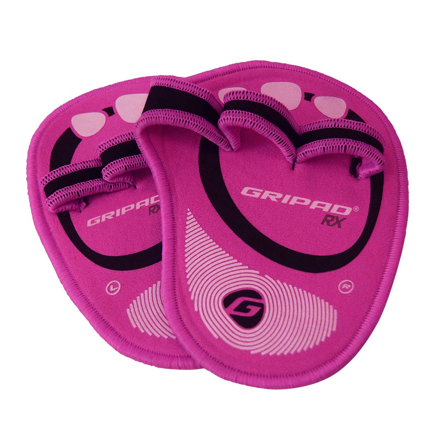 Gripad RX Lifting Grips (Black/Pink) | The Most Durable Grip Pads Yet | The Alternative to Weight Lifting Gloves, Gym Workouts, WOD, Weightlifting | Neoprene Padded Grips | Flexible Rubber Palm