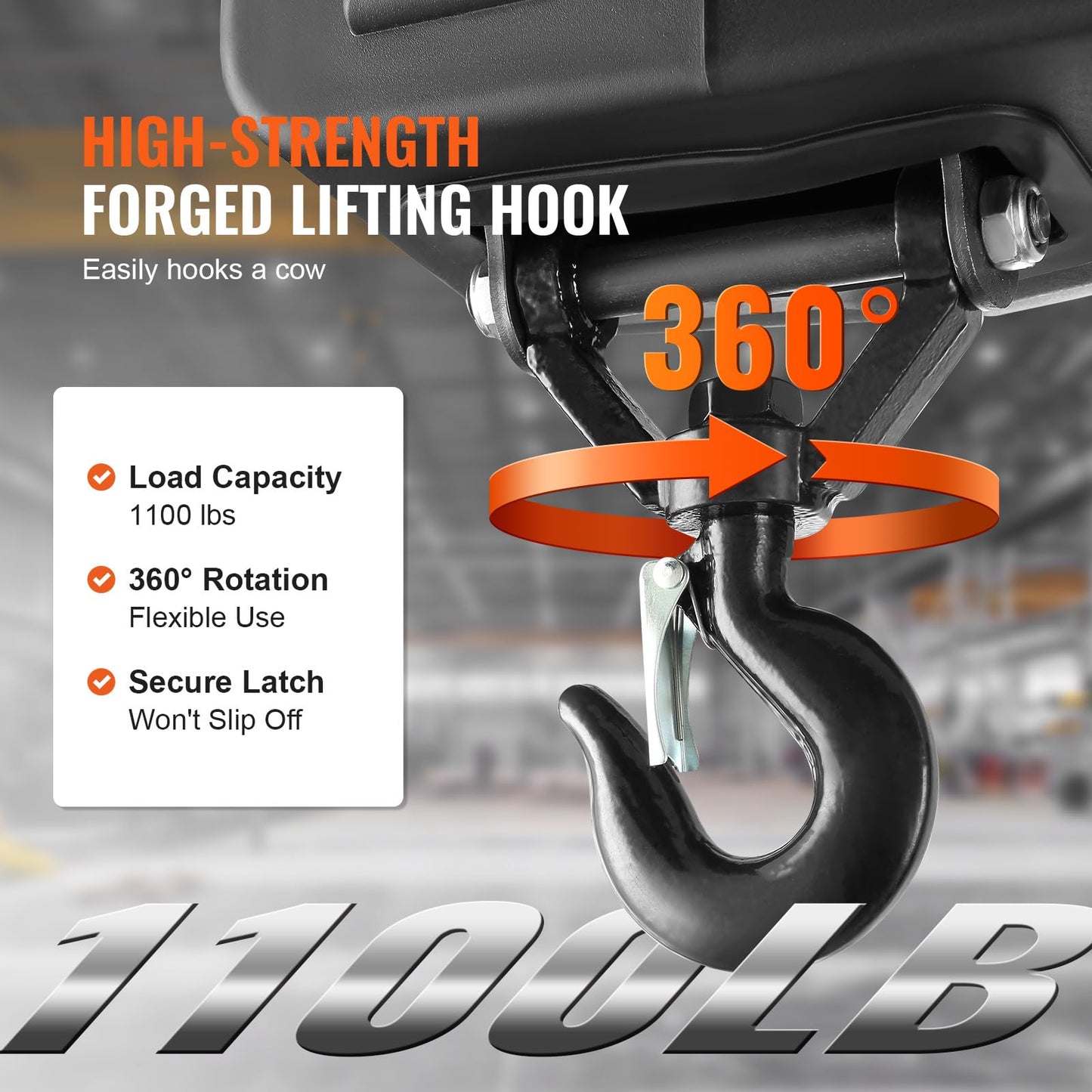 VEVOR 3in1 Electric Hoist Winch, 1500W Portable Electric Winch, 110V Power Winch Crane, 25ft Lifting Height, Overload Protection for Lifting