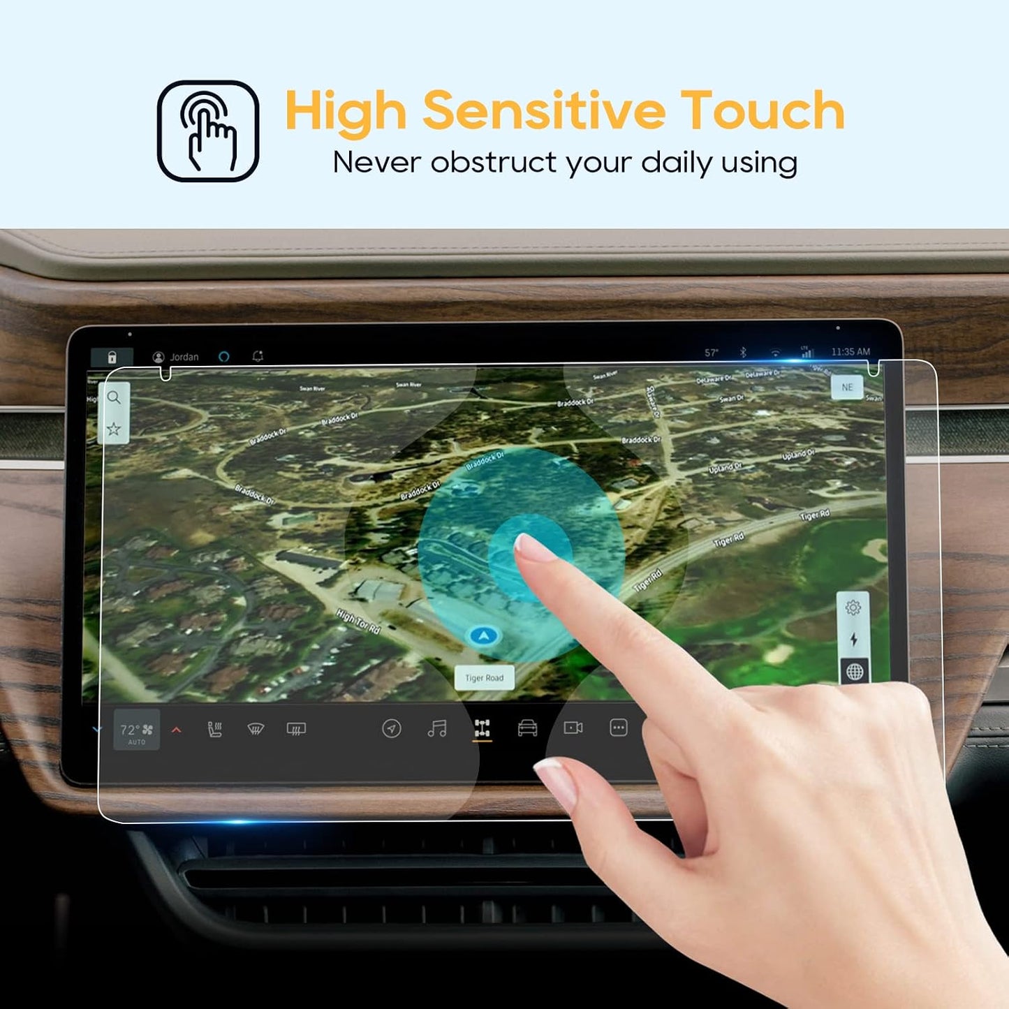 2022 2023 R1T R1S 15.6 Inch 9H LFOTPP Glass Screen Protector for / Tempered Glass Navigation Hardness Car Infotainment