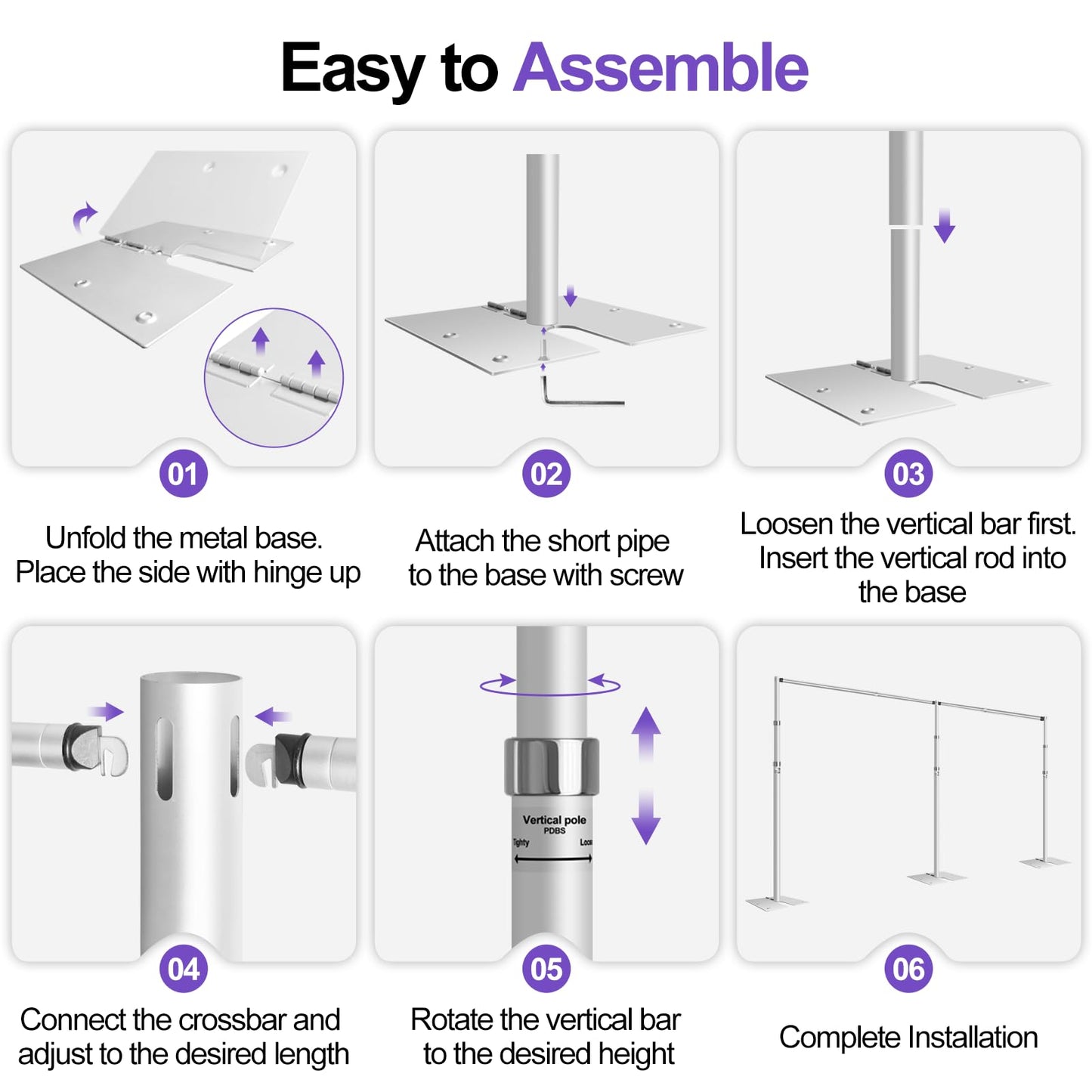 FUDESY 10x20ft Pipe and Drape Backdrop Stand Kit, Heavy Duty Adjustable Backdrop Frame with Flat Base for Photo Studio, Wedding, Party, Event Decoration