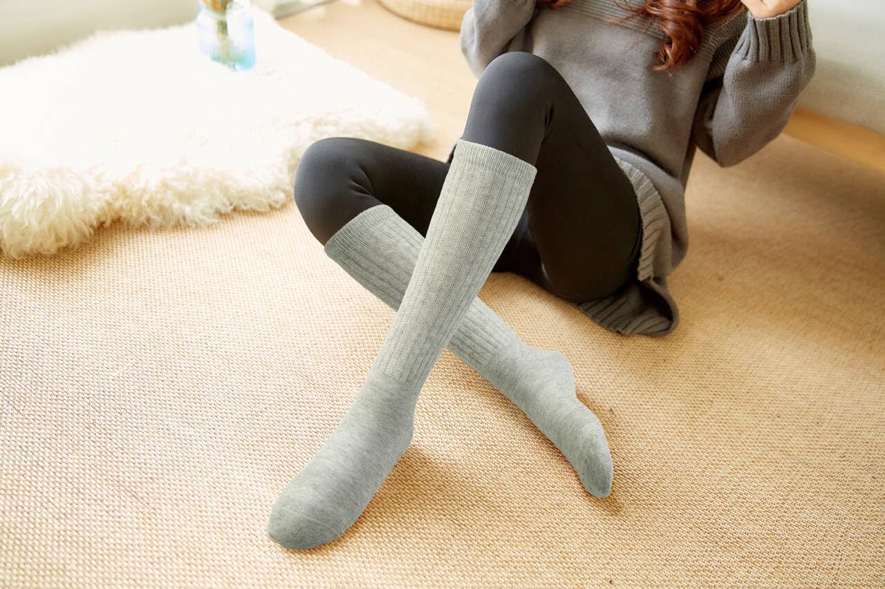 BomKinta Pilates Socks with Grips for Women Yoga Grippy Slouch Scrunch Sock Slipper Socks for Barre Workout Hospital Gifts Size 5-11 3 Pairs Black White Grey