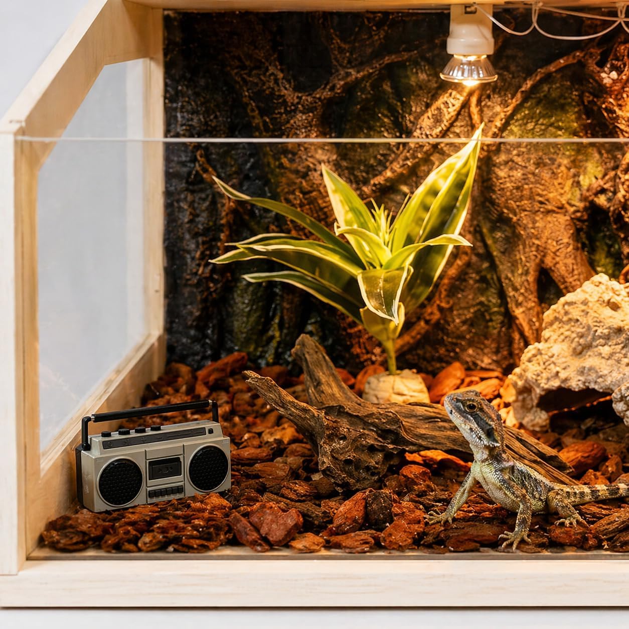 Sourcingbay Terrarium Speaker Mini Bluetooth Speaker for Reptile Enclosure, Low Volume Ambient Sound Speaker for Lizard
