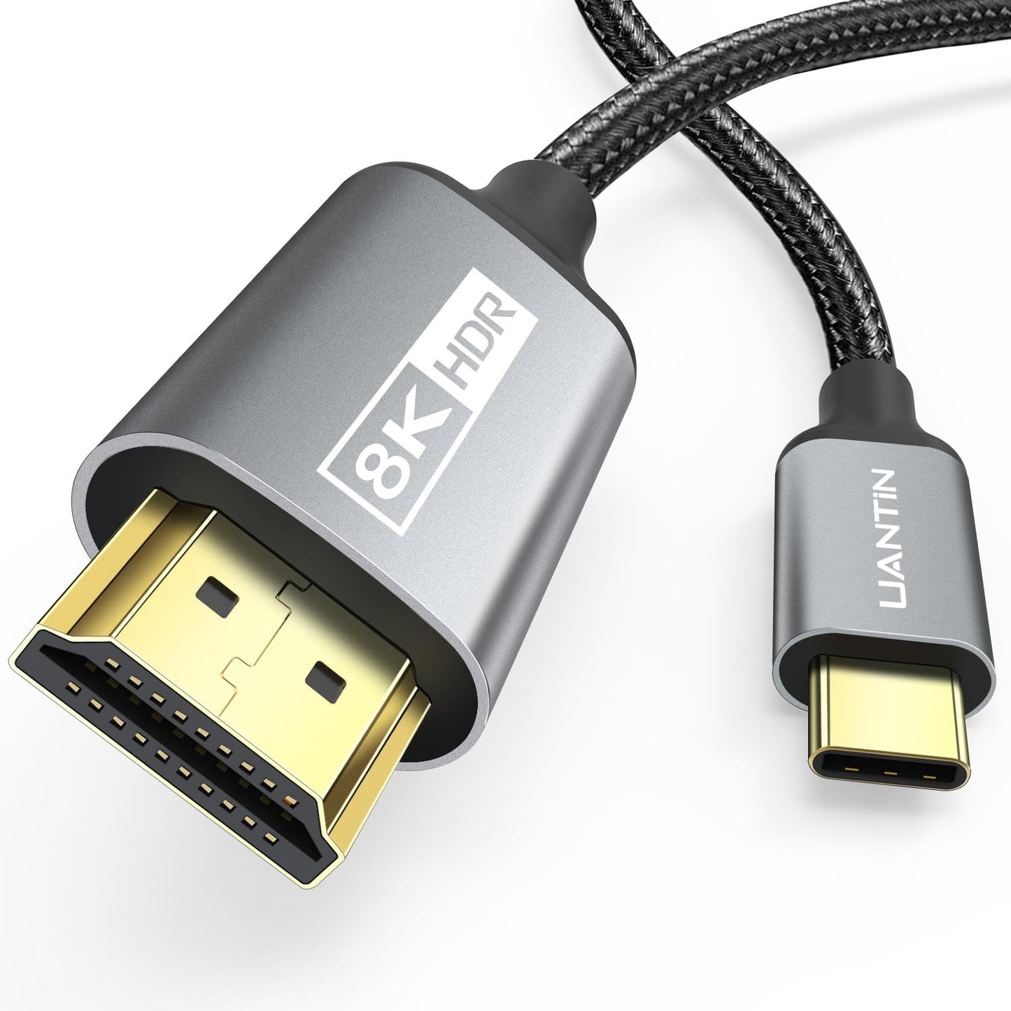 UANTIN 2.1 8K@60Hz, 4K@144Hz/120Hz, 48Gbps, HDCP2.3, 3/4/5 16, 6FT USB C to HDMI Cable Dynamic HDR, Type C to HDMI