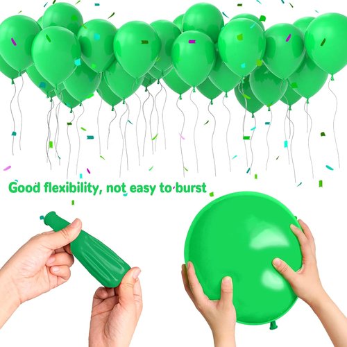 Green Balloons | 12-Inch Thick Latex Balloons for Christmas Party Decorations - 100 Pack