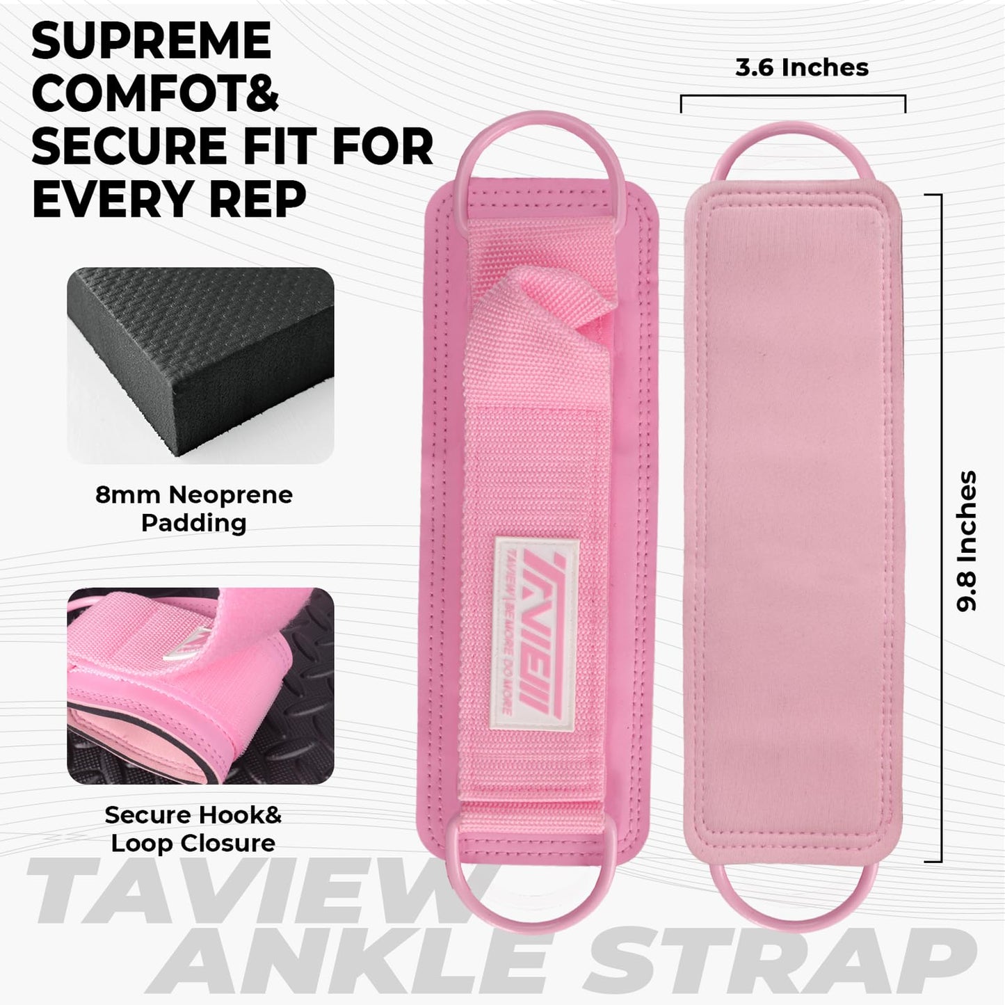TAVIEW Ankle Straps Cable Machine Attachment for Gym - Cable Kickback Ankle Straps - Padded Ankle Cuffs for Glute Kickbacks and Leg Workouts