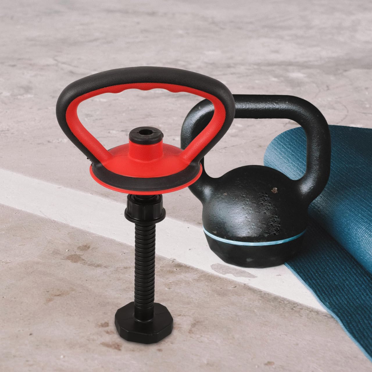 BIUDECO Adjustable Kettlebell Handle Kit with Anti Slip Grip and Stable Base Nut Attachment for Home Gym Strength Training and Weightlifting Converter