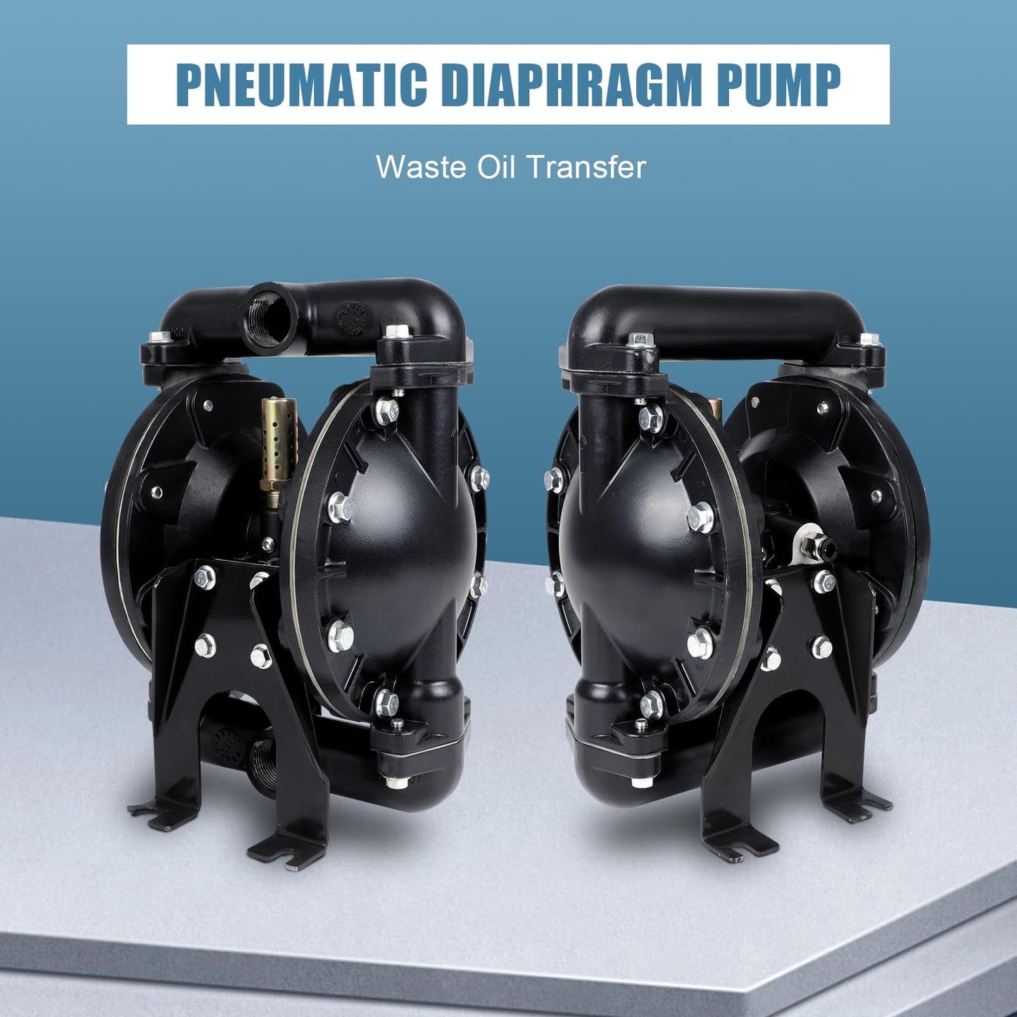 Air-Operated Double Diaphragm Pump For Environmental Protection Drainage Construction Petroleum Chemical Pharmaceutical Electric Power (Black, 1 Inlet Outlet)