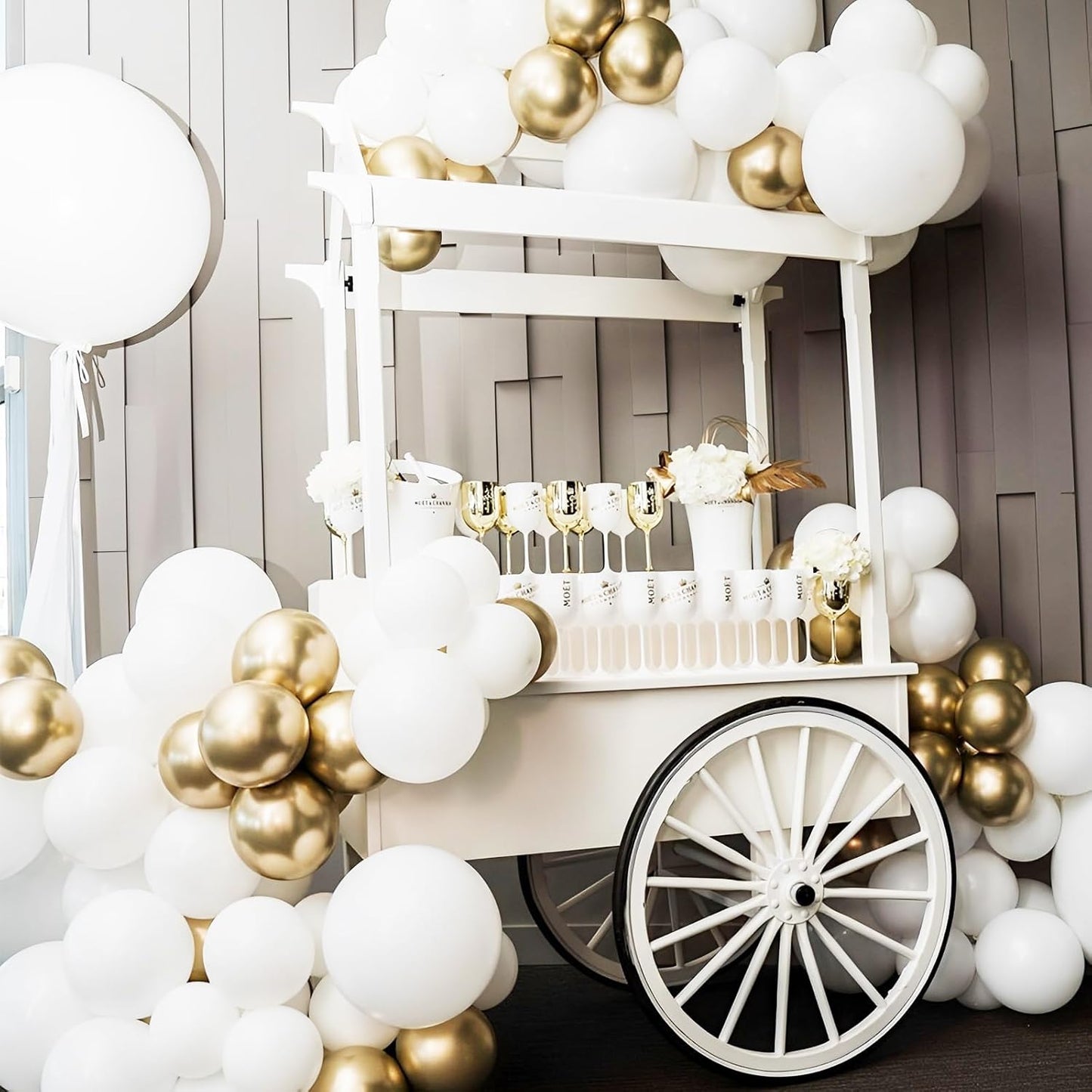 Voircoloria White Pearl Latex Balloons - 12 Inch, 66 Pack | Perfect for Weddings, Birthdays & Showers