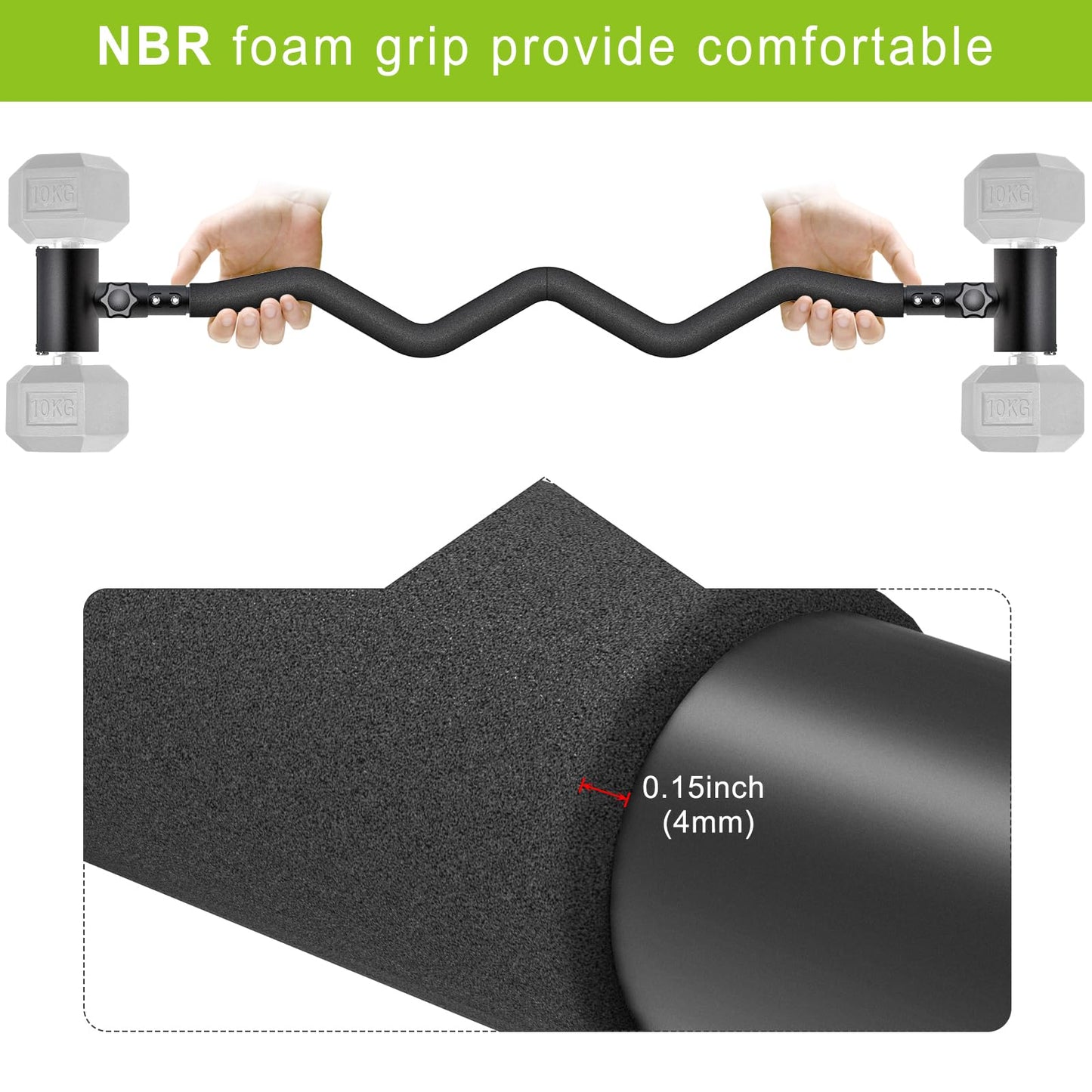Kipika Adjustable Dumbbell to Barbell Converter - EZ Curling Bar Adapter - Versatile Weightlifting Equipment for Home Gym (B. EZ Curling Bar Converter)