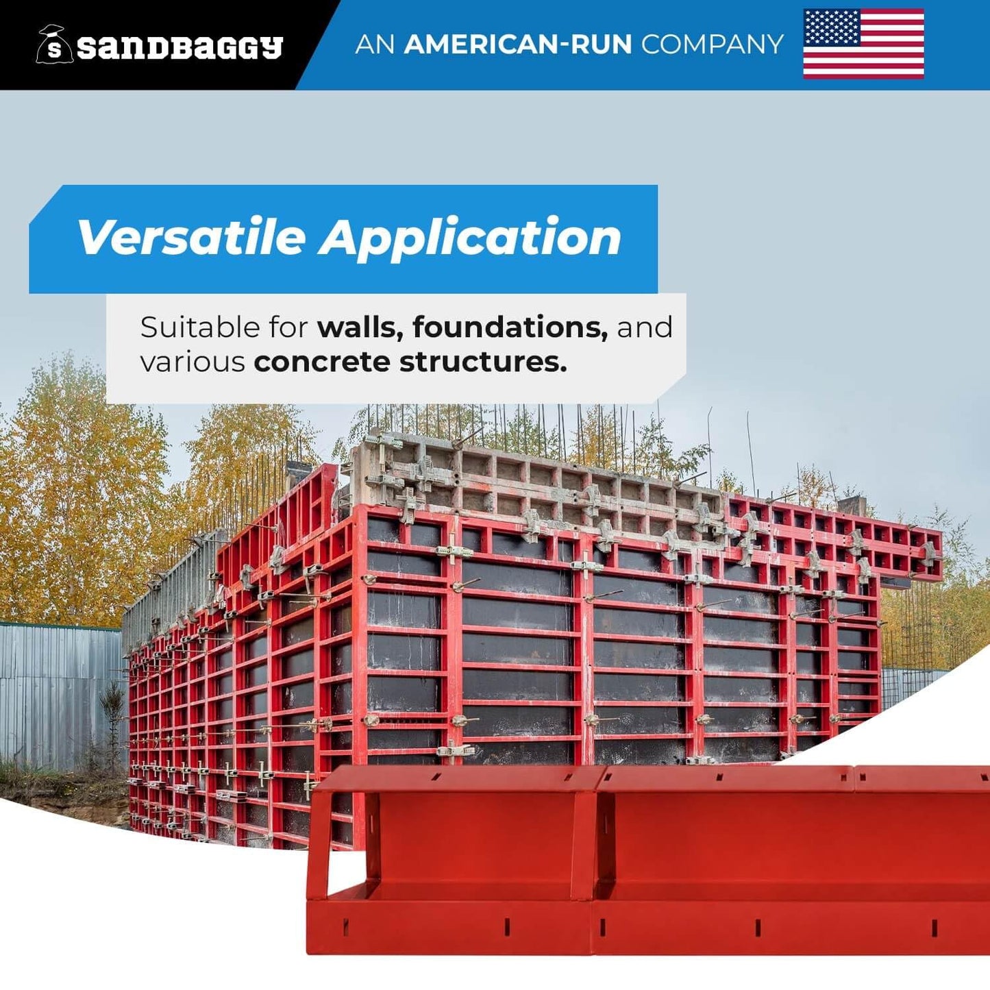 6" x 6" x 8 ft Inside Corners for Steel-Ply Concrete Forms - Sandbaggy (70, 6" x 6" x 8 ft)