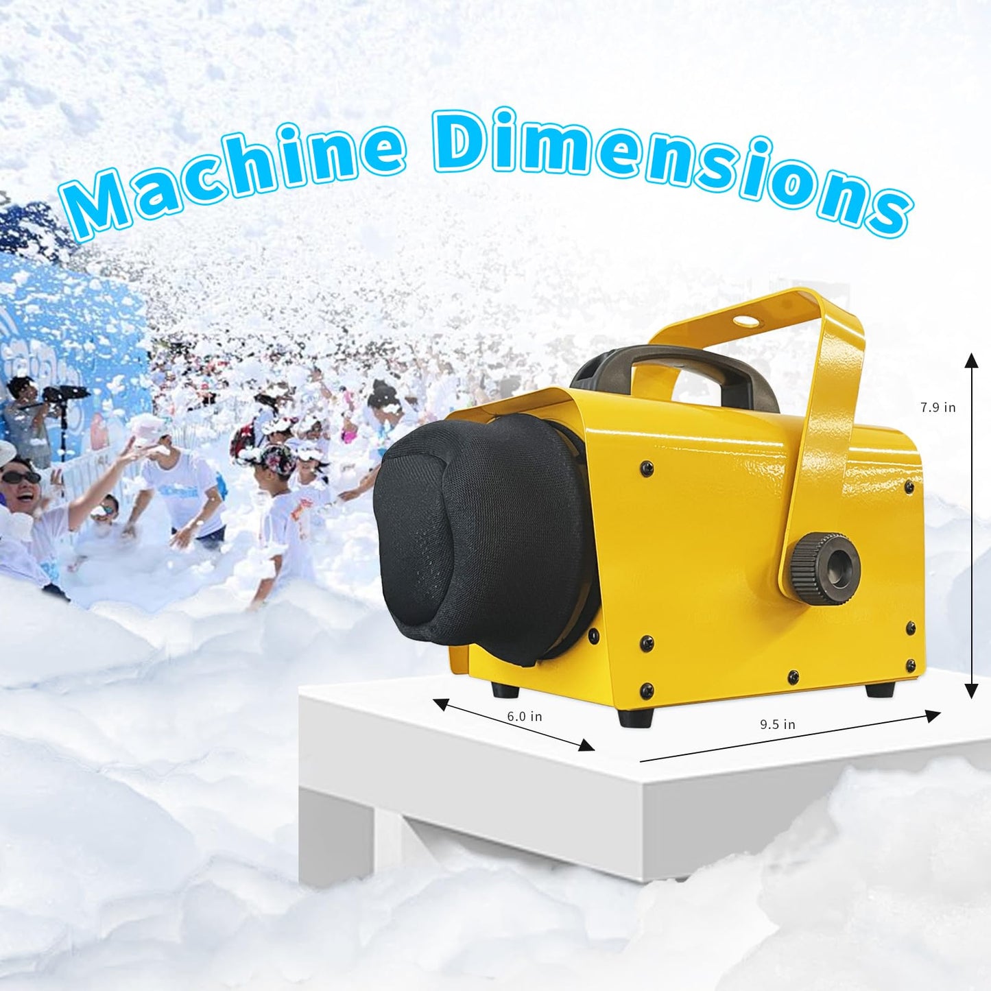 Flowing Foam Machine for Party, Party Foam Machine Without Support, Foam Cannon for Garden, Pool, Indoor, Birthdays, Celebrations, and Backyard Events