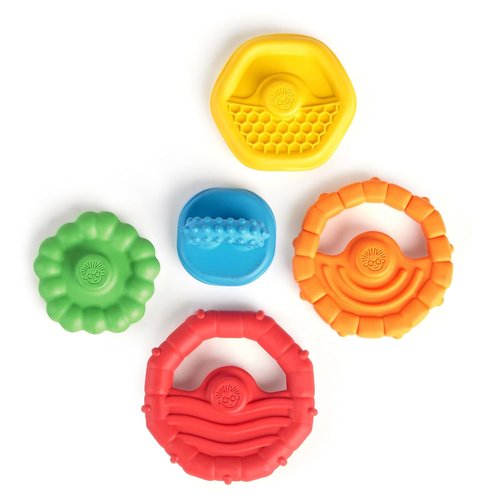 Baby Einstein Teether Toy Set - Multi-Textured 5-Piece Easy-to-Grasp Design for Ages 3 Months+