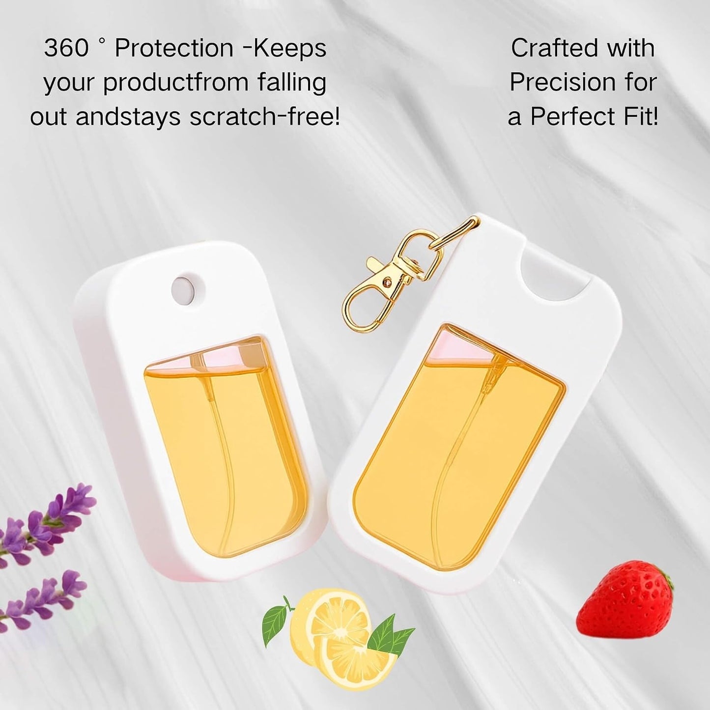 1 oz Hand Sanitizer Spray Case with Keychain, Protective Silicone Holder Compatible with Touchland Power Mist & Glow