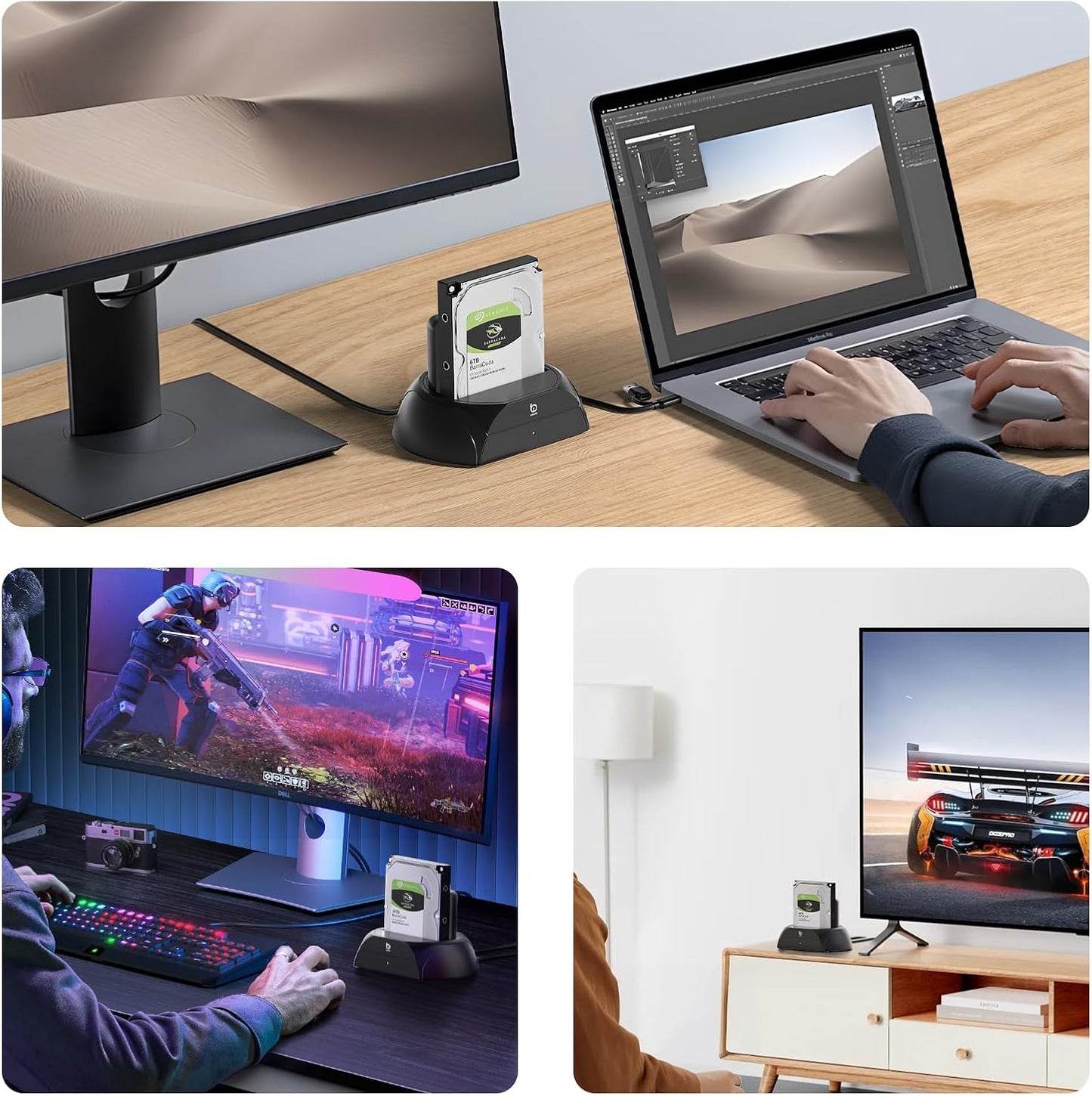 xiaobi M.2 2.5" 3.5" Hard Drive Docking Station, Pcie NVMe Adapter with Cooling Fan Superior Cooling Efficiency