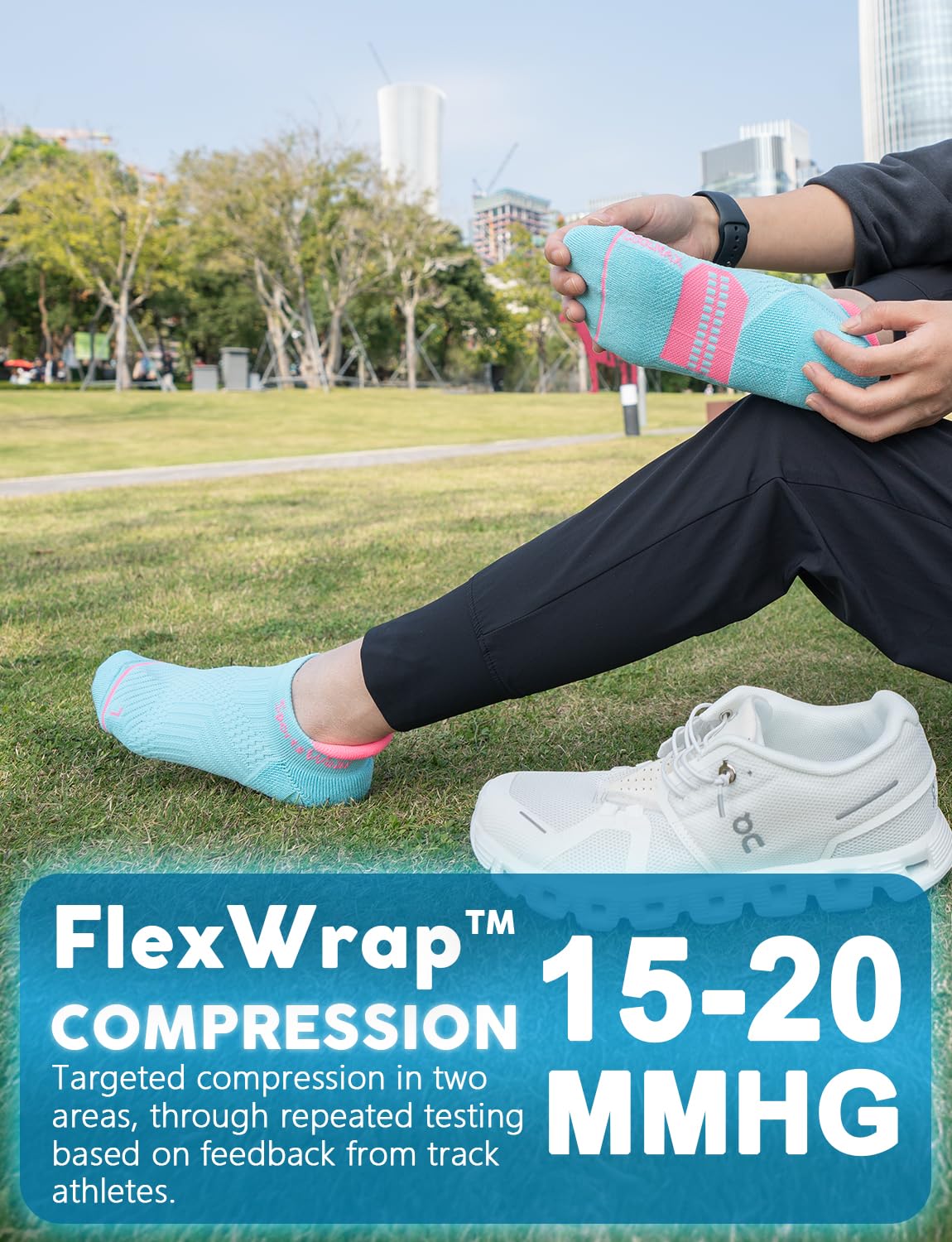 Juclise Coolmax Bamboo Viscose Compression Running No Show Athletic Socks, Anti Blister Moisture Wicking (US, Alpha, Medium, Regular, Regular, Bright Lilac+Aqua+Dusty Pink)