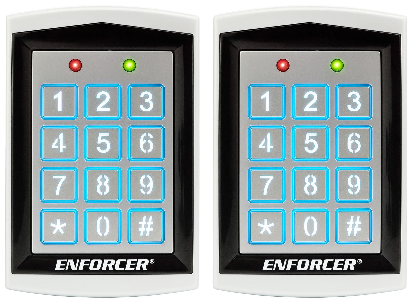 Seco-Larm SK-1323-SPQ Pack of 2 Enforcer Standalone Proximity Card Reader and Keypad, Access Control System, 1000 Users Capacity, 26-bit Output, Backlit Keys, IP66, Adjustable Relay Output, 12-24V DC