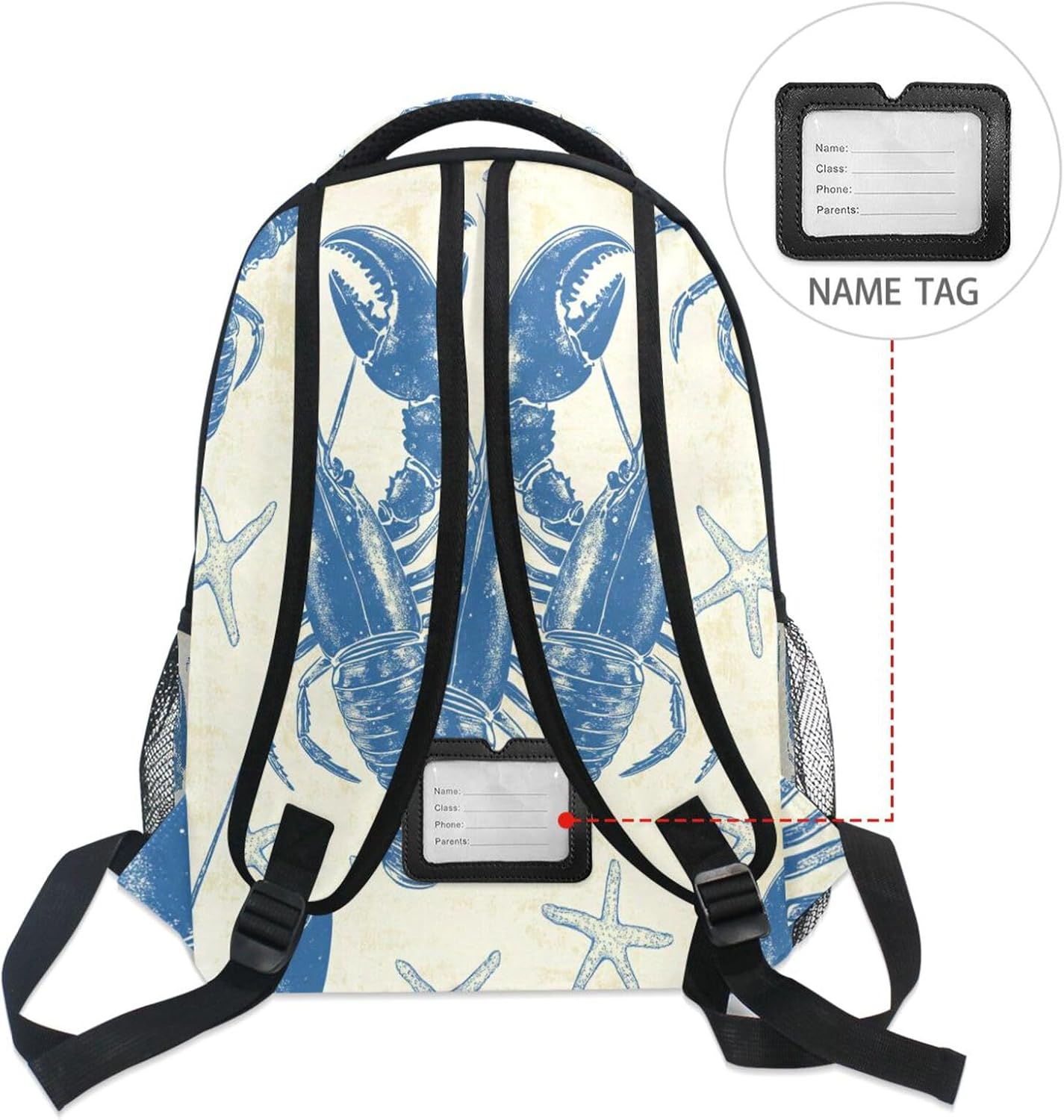 Krafig Backpacks Backpack Daypack Retro Lobsters Starfish Boys Girls Kids School Bookbag, School Bag Travel