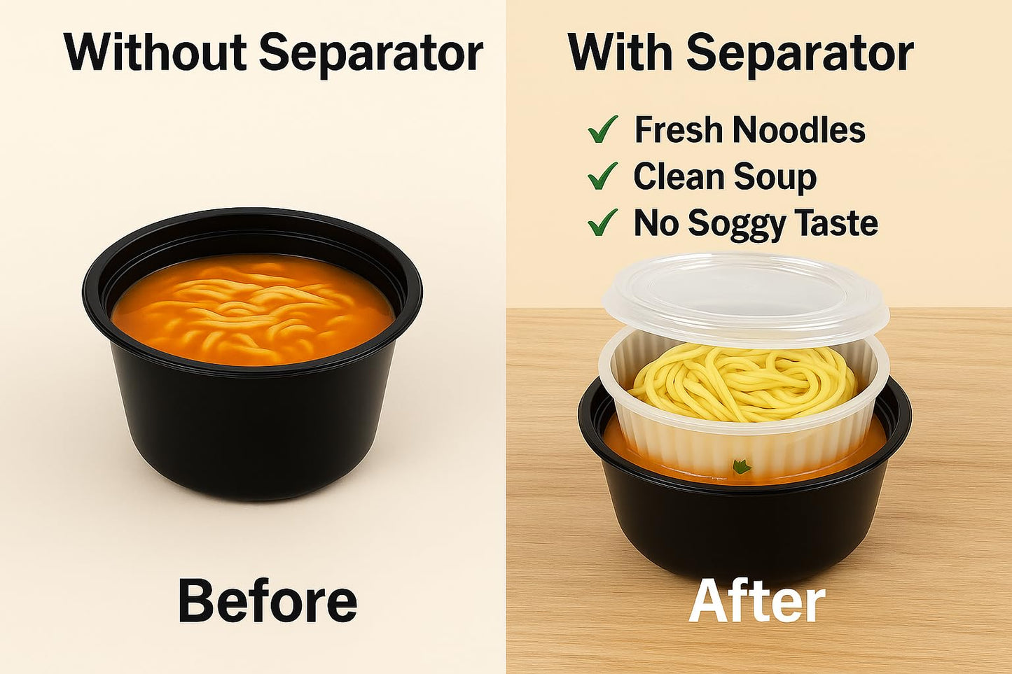 50 oz Disposable Bowls with Lids – Double Layer Soup & Food Containers for Takeout, Salad & Healthy Meal Prep, Microwave & Freezer Safe (Available in 25/150 Sets)（25）