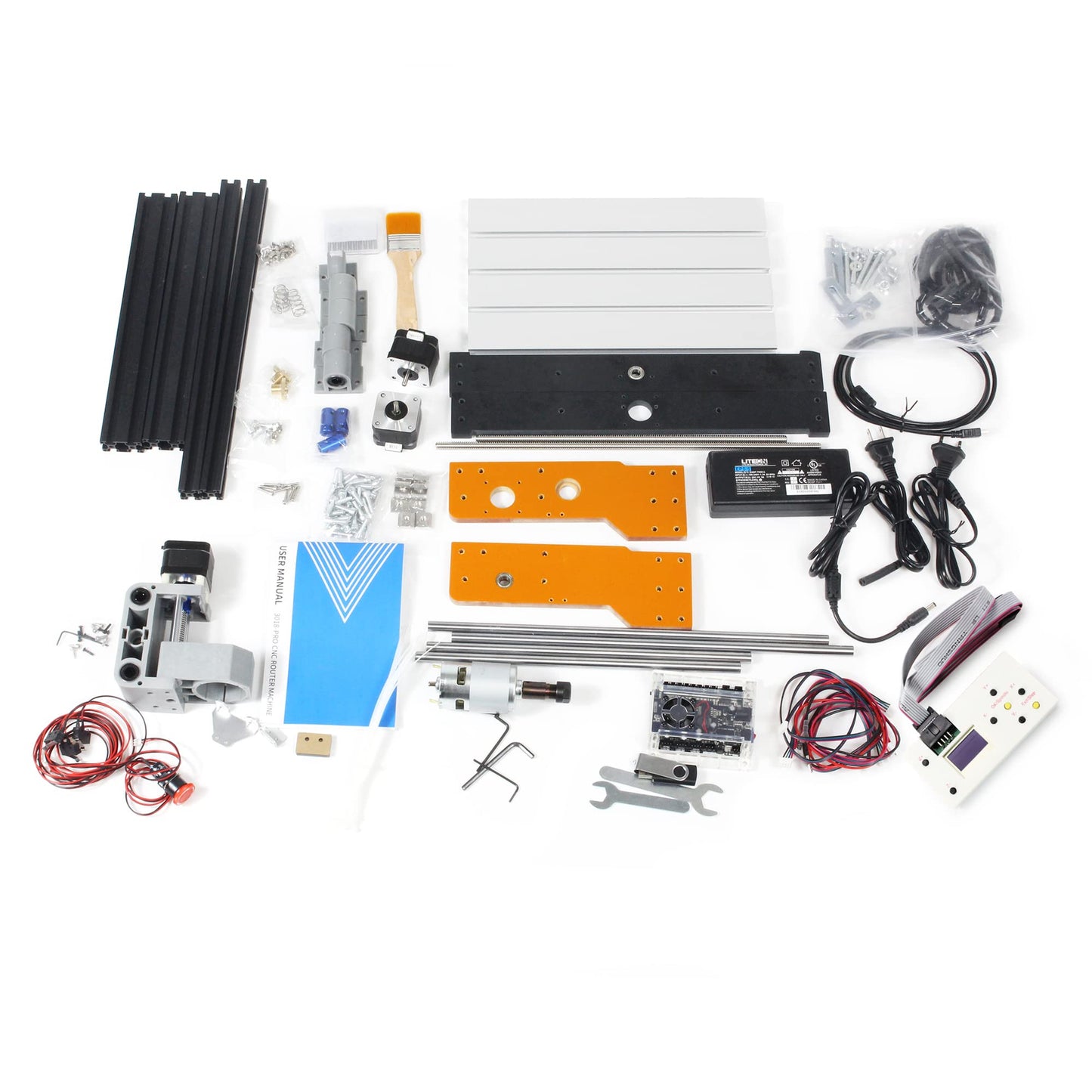 CNCTOPBAOS Upgrade 3018-PRO CNC Router Kit,with GRBL Offline Controller,with 3 Axis Limit Switches,Emergency Stop,DIY Mini Desktop Cutting Wood Acrylic PVC PCB Engraving Milling Machine