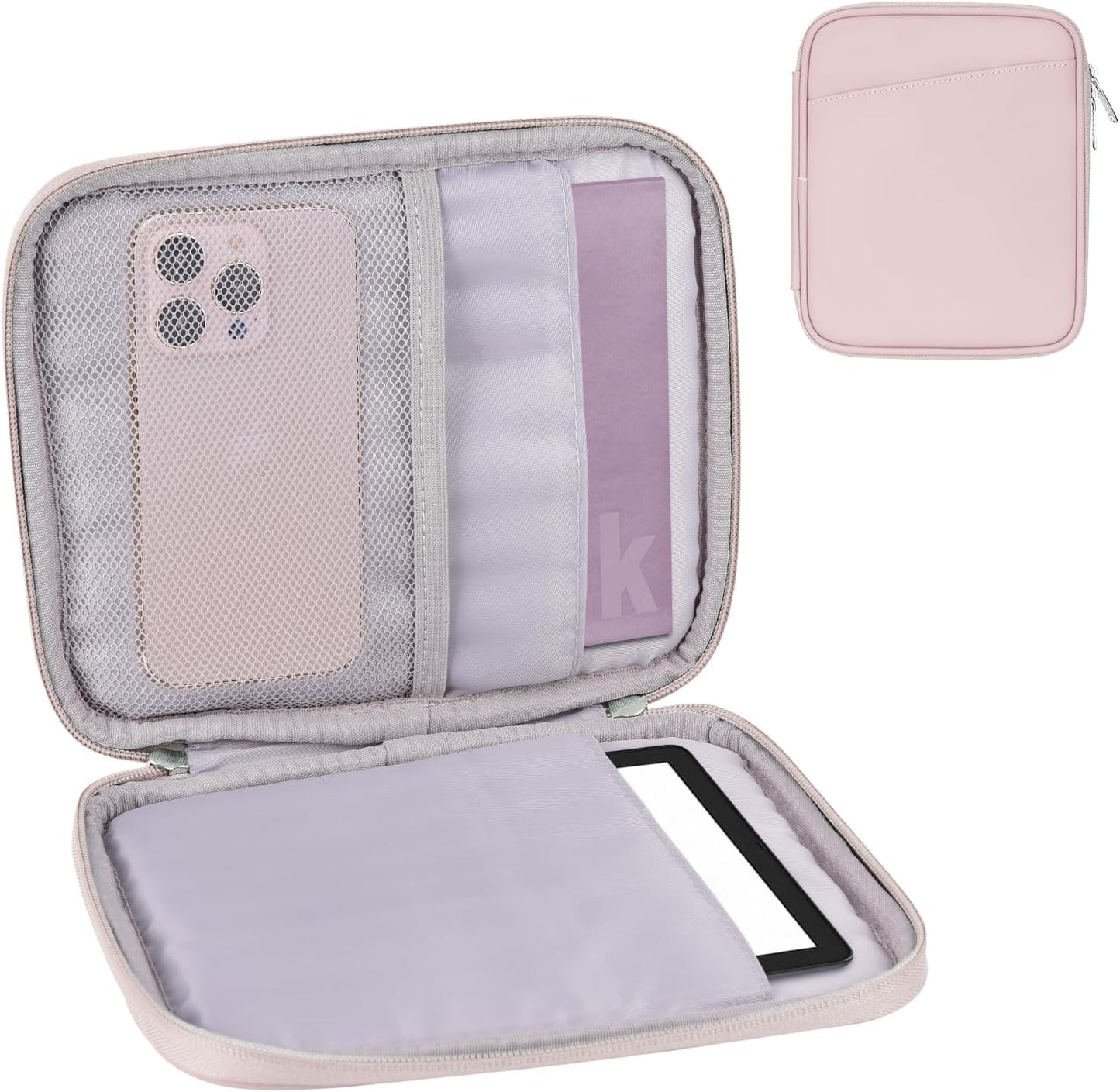 Cayeelu 6-7 Inch Padded Sleeve Pouch for eBook/E-Reader/Kindle Paperwhite/Kindle Oasis (Pink-PU)
