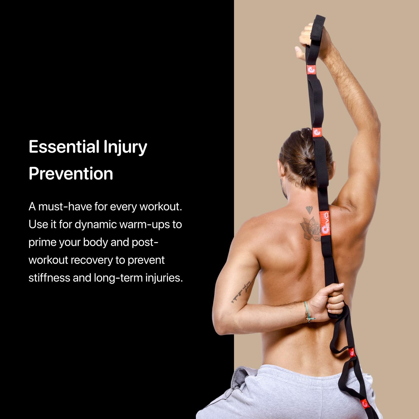 Stretching Strap with Loops for Physical Therapy | Physical Therapy Equipment | Yoga Strap for Stretching with Loops | Leg Stretcher | Workout Stretch Straps | Exercise straps | PT equipment | Black