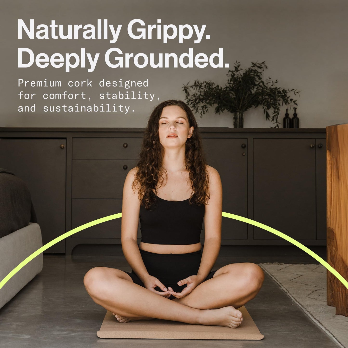 Ananday Premium Cork Yoga Mat - Sustainable, Non-Toxic & PVC-Free, Non-Slip, Perfect for Hot Yoga, Pilates & Exercise - Cushioned for Superior Comfort & Support