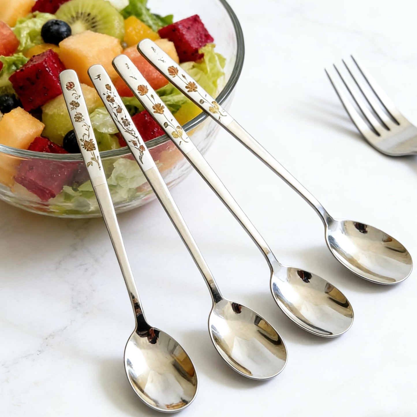 Soup Spoons Set of 4-8 Inch Long Handle