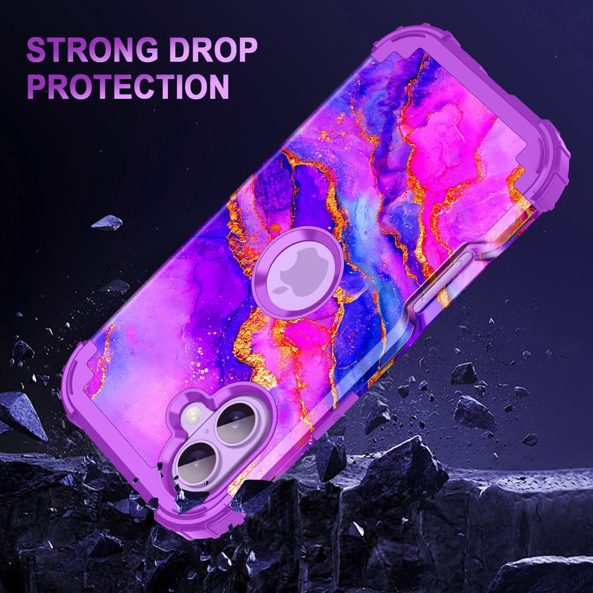 Casetego 17 17 6.3 inch,Purple for iPhone Case,Three Layer Heavy Duty Sturdy Shockproof Protection Full Rugged Hard