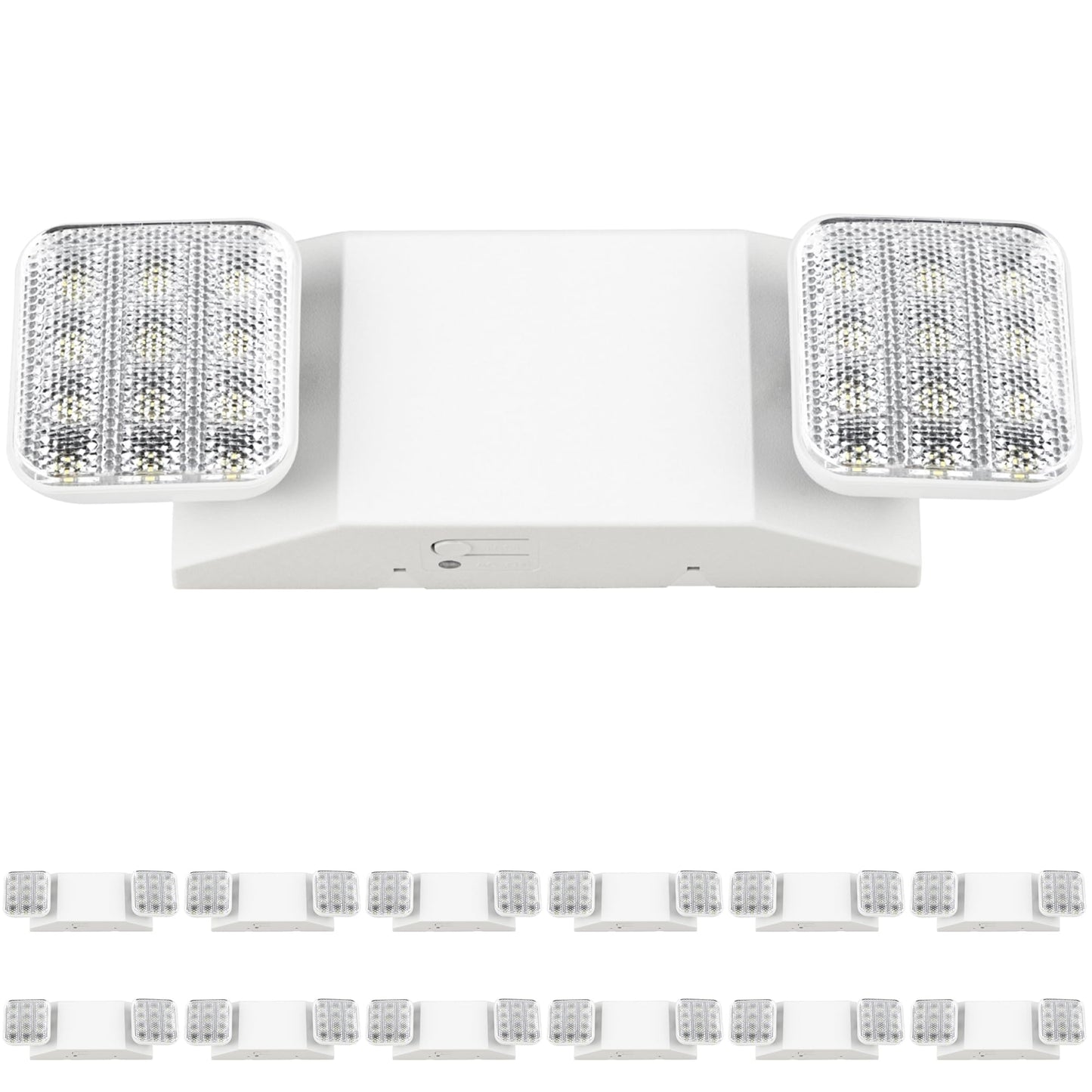 Sunco 12 Pack LED Emergency Lights, Commercial Lighting for Business, Power Outages, Offices, with Backup Battery (90 Minutes), Wall Mount, Hard Wired, 120-277V, Fire Resistant (94V-0) UL