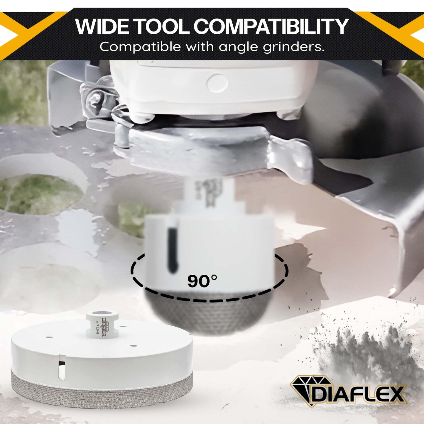 Diaflex Premium Brazed Core Bit – 6" Diamond Hole Saw for Porcelain, Ceramic, Stone, Dekton – 5/8"-11 Thread – Fast Clean Cuts – Vacuum Brazed – Wet or Dry Use