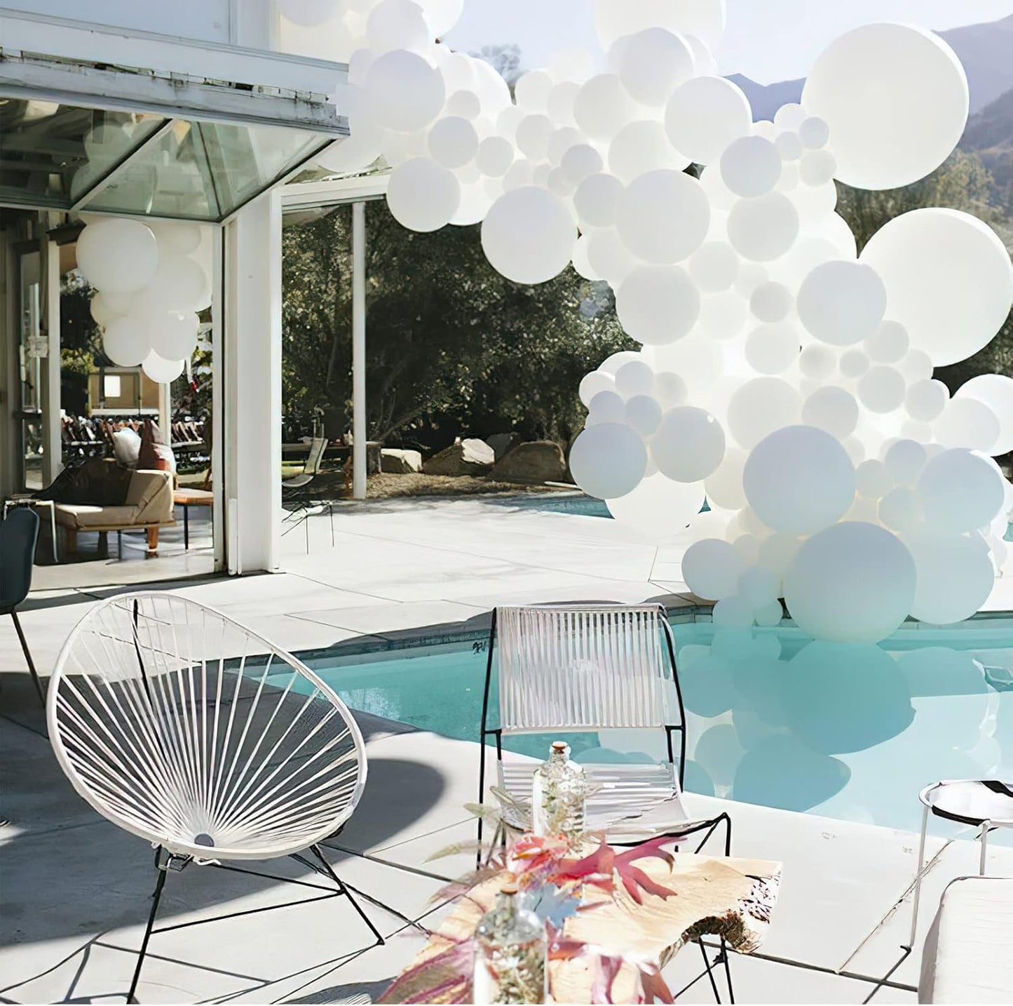 PartyWoo White & Pale Aqua Balloons - 280 Pcs for Stunning Celebrations | Perfect for Events