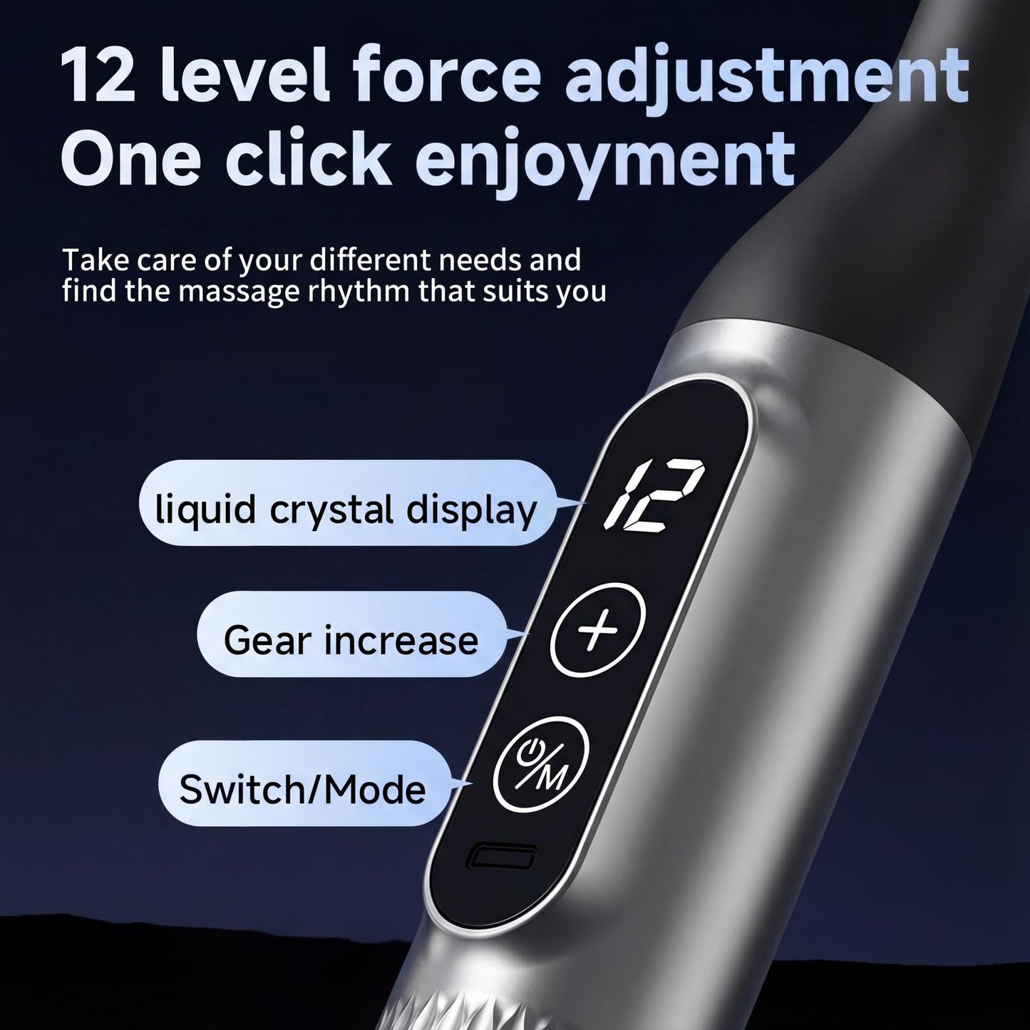 makecatch Long Handle Massage Gun for Back and Shoulders, Ergonomic Extended Reach Deep Tissue Massager, U-Shaped Dual Head Percussion Muscle Massager, 12 Speeds with 5 Heads, Quiet & Cordless