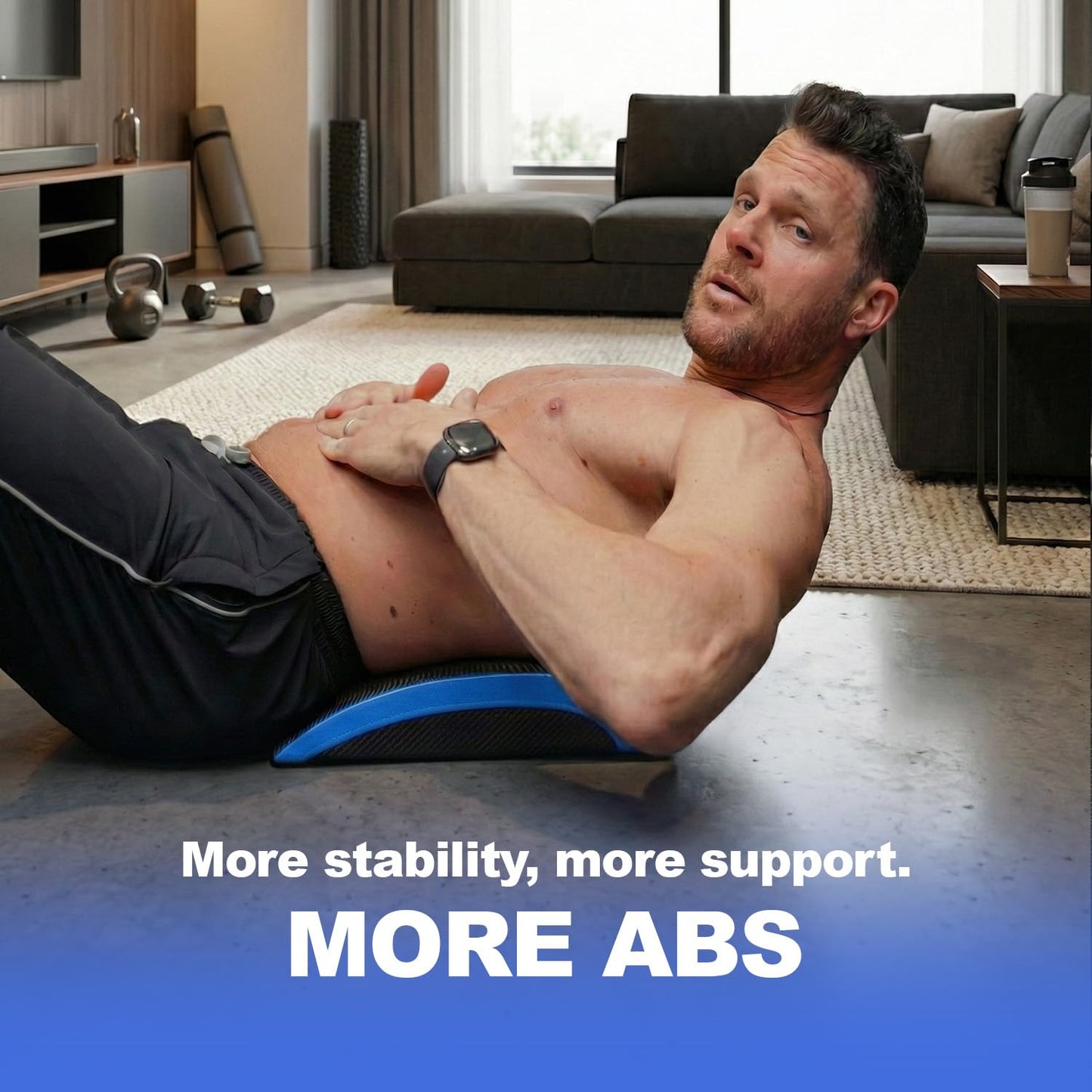 Joey Thurman AB Mat for Core Training with Lower Back Support, Ergonomic Foam Design for Ab Crunches and Sit Ups