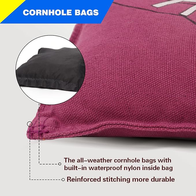 GSE Games & Sports Expert Set of 8 Premium Weather Resistant Cornhole Bags. Regulation Size and Weight Bean Bags for Cornhole Toss Games (Several Styles Available)
