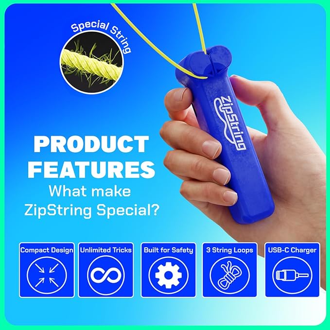 Original - As Seen on Shark Tank - Classic Rope Launcher Toy, Perfect for Kids & Adults - Fly a String Loop in The Air for Endless Tricks & Fun, Wonderment Awaits, Bold Blue