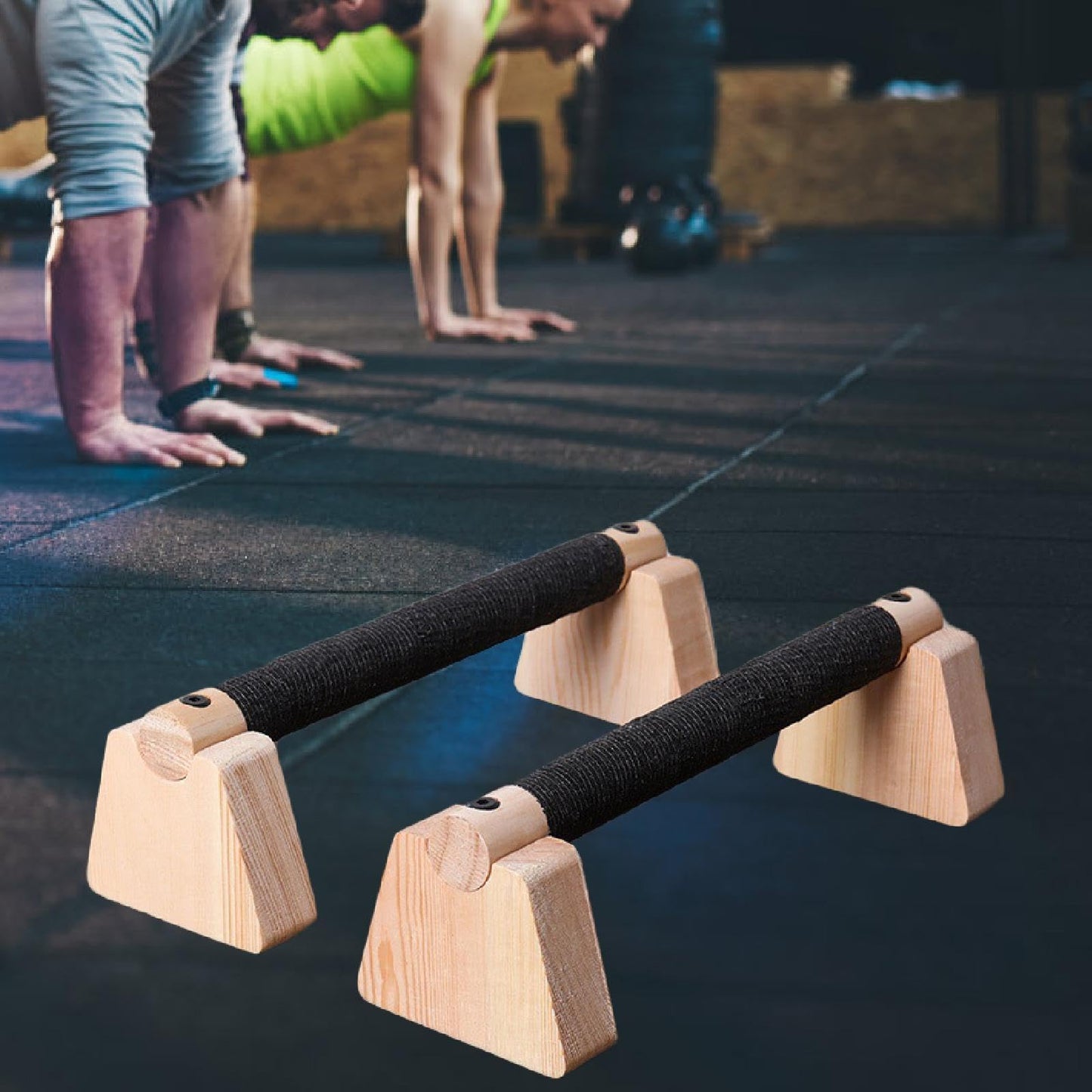 Colaxi 2Pcs Push up Bar Parallettes Bar for Adults Non Slip Wood Push up Stand for Home Gym Floor Workout Fitness Gymnastics, 30CM