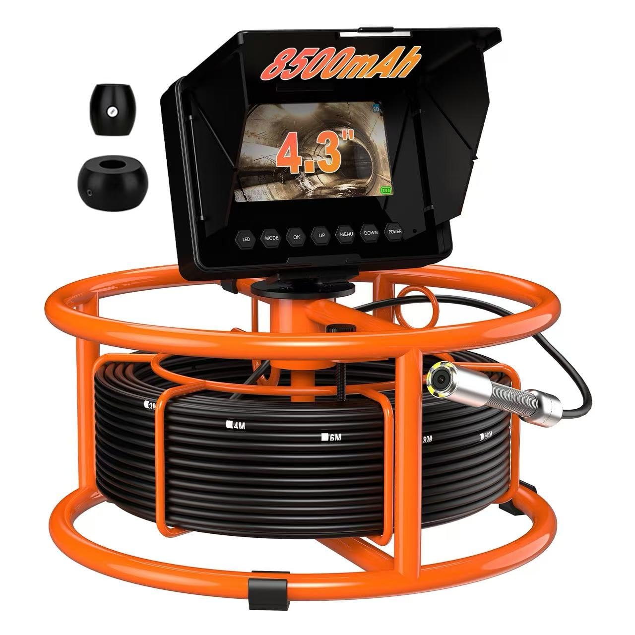 Sewer Camera, IP68 Drain Sewer Pipe Endoscope Camera 4.3" Screen with 32GB DVR,Borescopes Plumbing 8500mah Battery DVR Video Recording for Plumber (Camera 18MM)