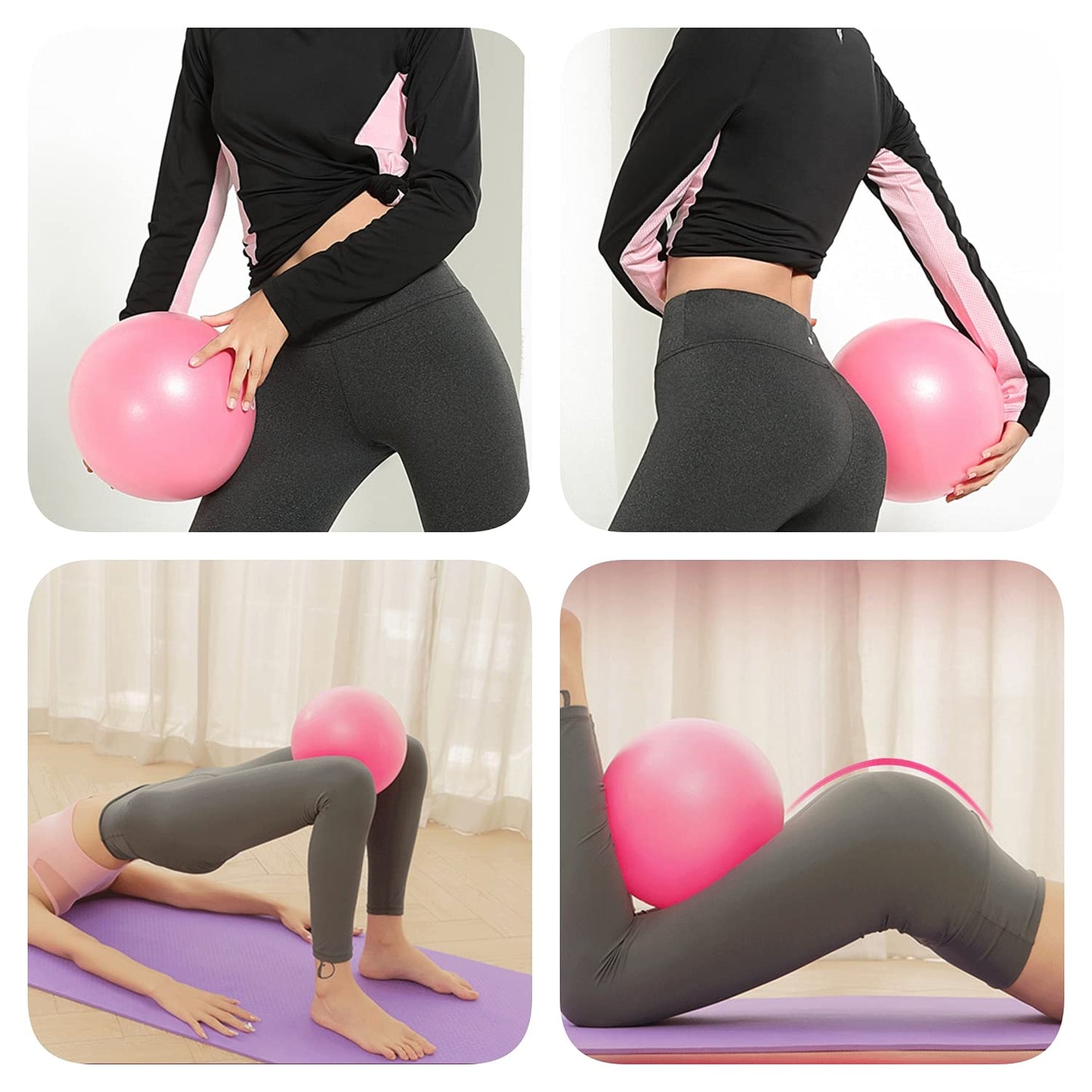 BATDIYOW 2 PCS Exercise Balls Kit with Hand Pump Mini Small Yoga Ball 8 inch for Yoga Pilates Body Balance