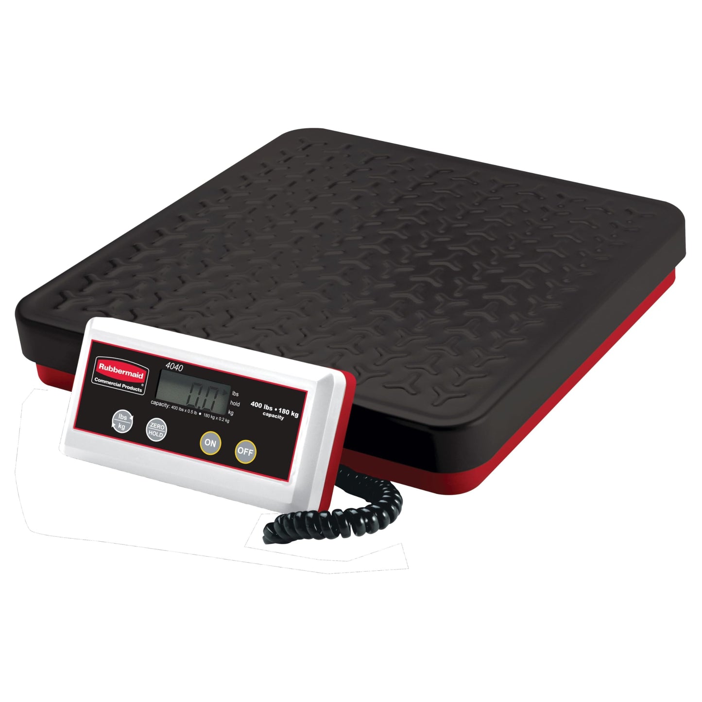 Rubbermaid Commercial Products Digital Receiving Scale, 400-Pound Capacity, Heavy-Duty Non-Skid Shipping and Postal Scale, Food Scale for Kitchen/Restaurant