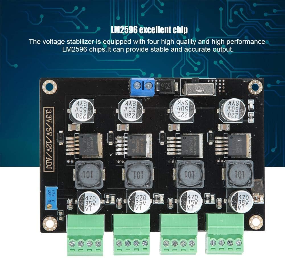 ASHATA 3.3V/5V/12V/ADJ Converter,LM2596 4-Way Multi-Channel Switching Power Supply Module with Adjustable Voltage