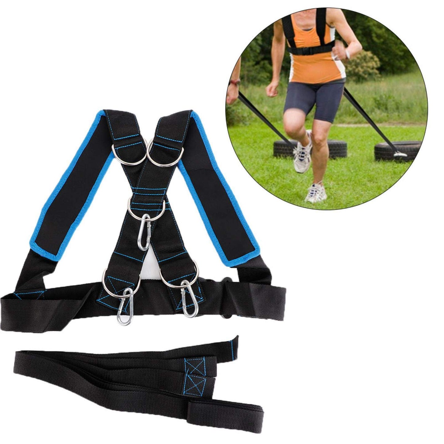 Speed Running Harness, Sturdy Sled Shoulder Harness, 3 Hooks Durable 5pcs Wear Nylon + Metal for Mountaineering Outdoor use