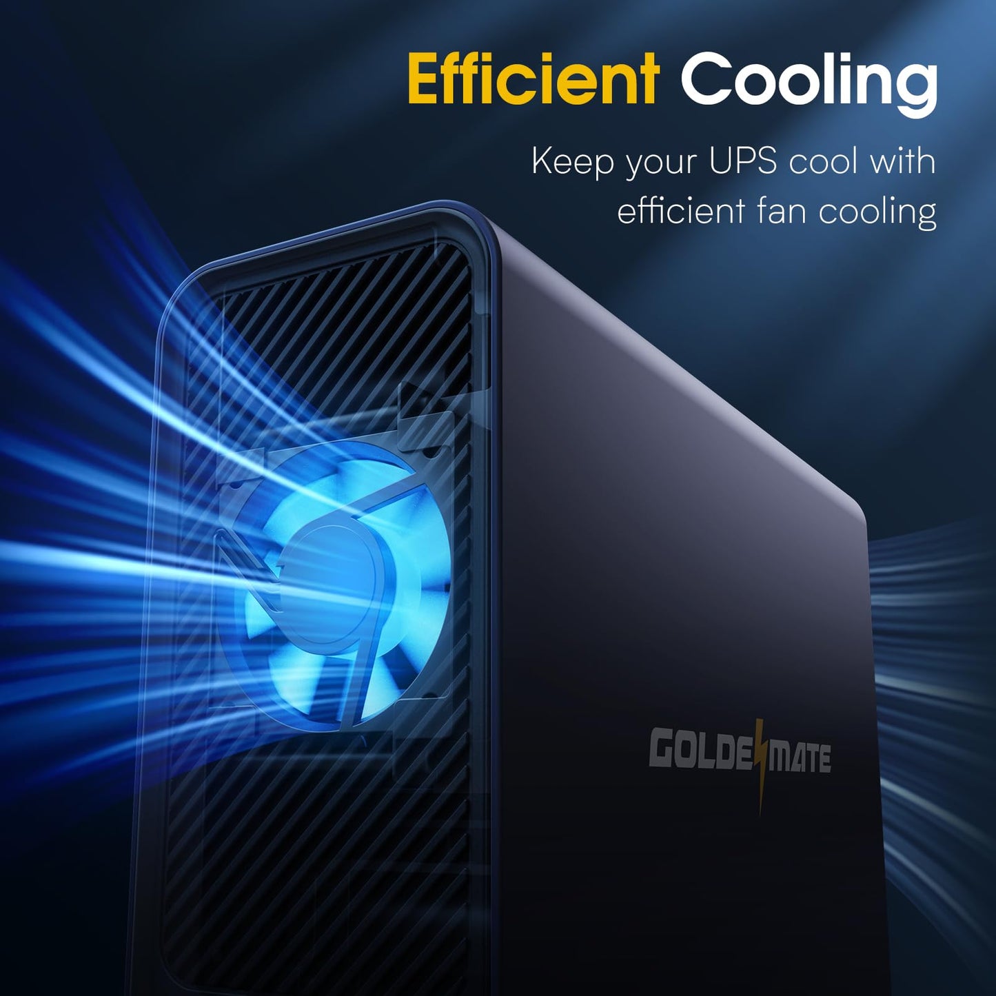 GOLDENMATE 1000VA/800W Lithium UPS Battery Backup and Surge Protector, Sinewave UPS System with LiFePO4 Battery(230Wh), Updated Pro Ver. with USB Communication Port, 8 Outlets, LCD Display, Gray