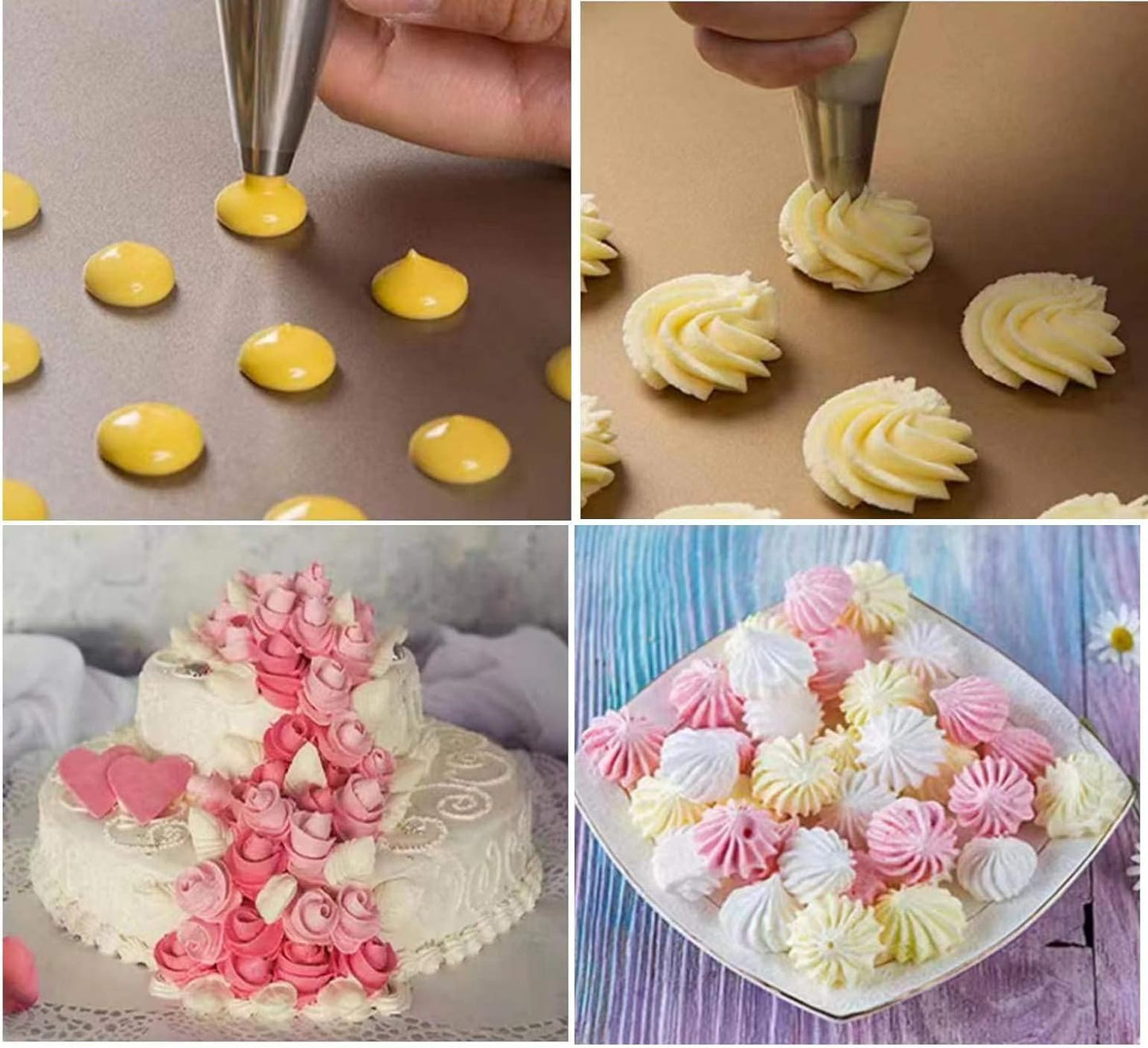 Skiennix Piping Bags - 100pcs 12 Inch Anti-Burst Disposable Cake Decorating Bags | Non-Slip for Cakes & Cookies